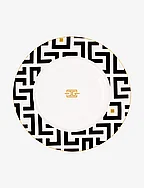 CG DECO Plate - WHITE,BLACK AND GOLD TONE