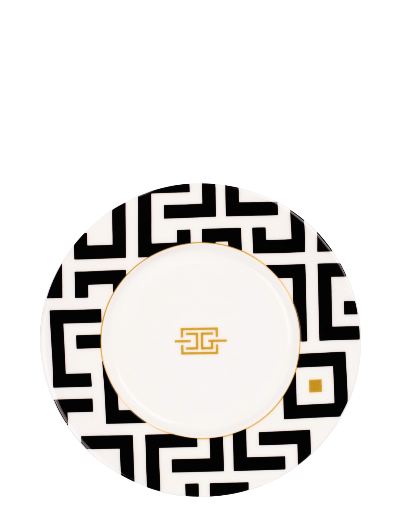 Carolina Gynning CG DECO Plate - Frühstücksteller - WHITE,BLACK AND GOLD TONE / multi