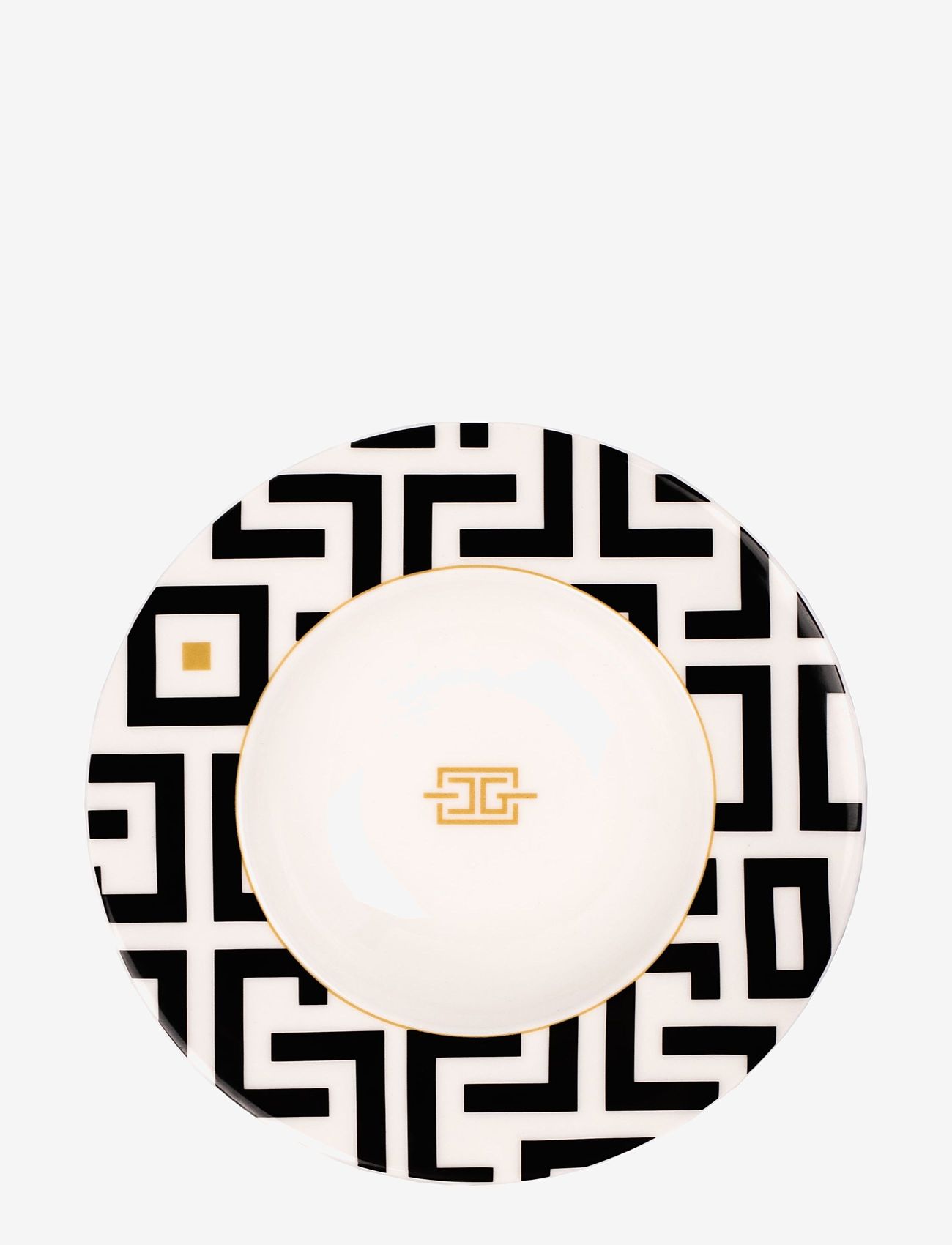 Carolina Gynning - CG DECO Deep plate - dybe tallerkner - white,black and gold tone - 0