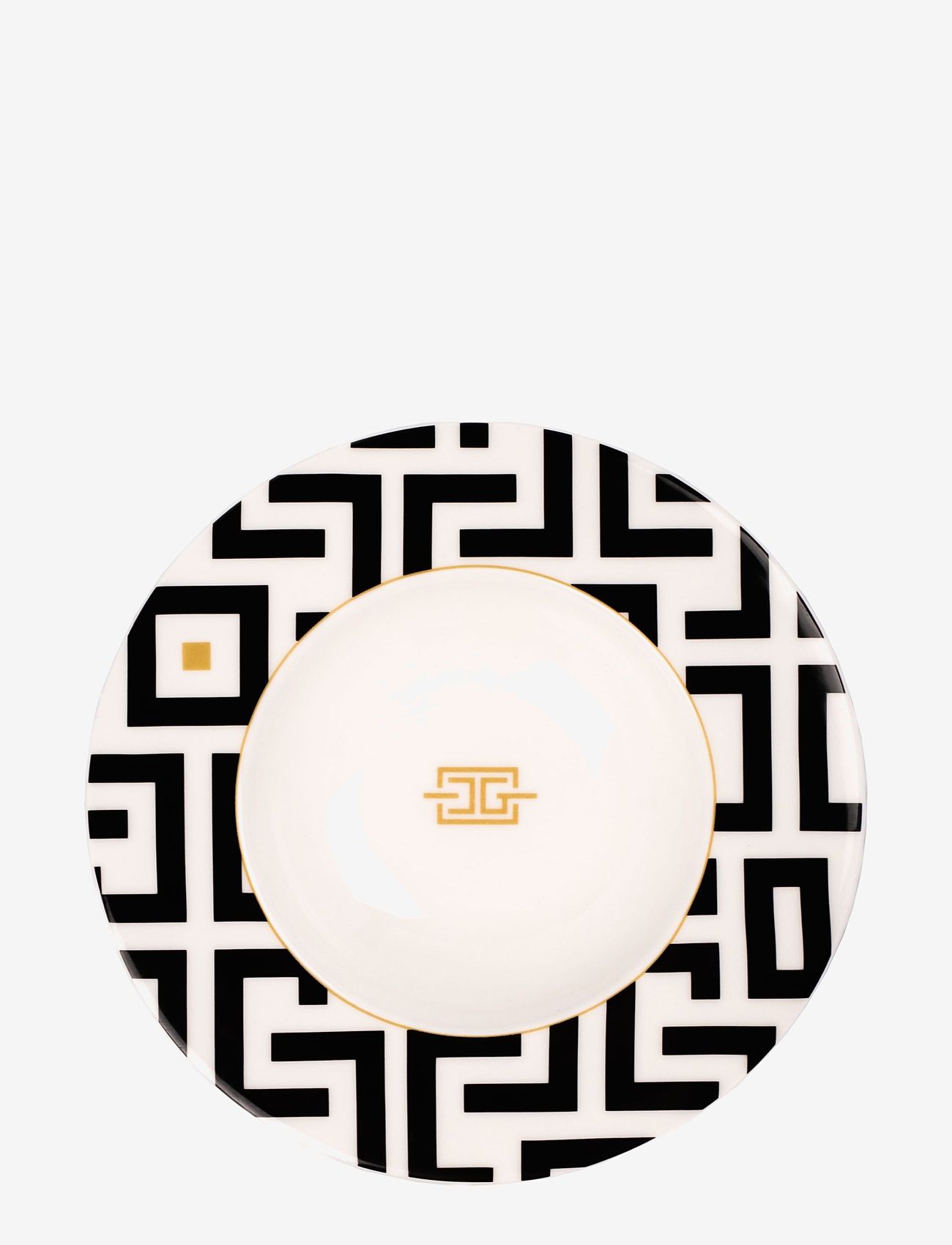 Carolina Gynning - CG DECO Deep plate - de laveste prisene - white,black and gold tone - 0