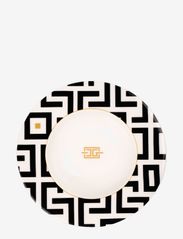 CG DECO Deep plate - WHITE,BLACK AND GOLD TONE