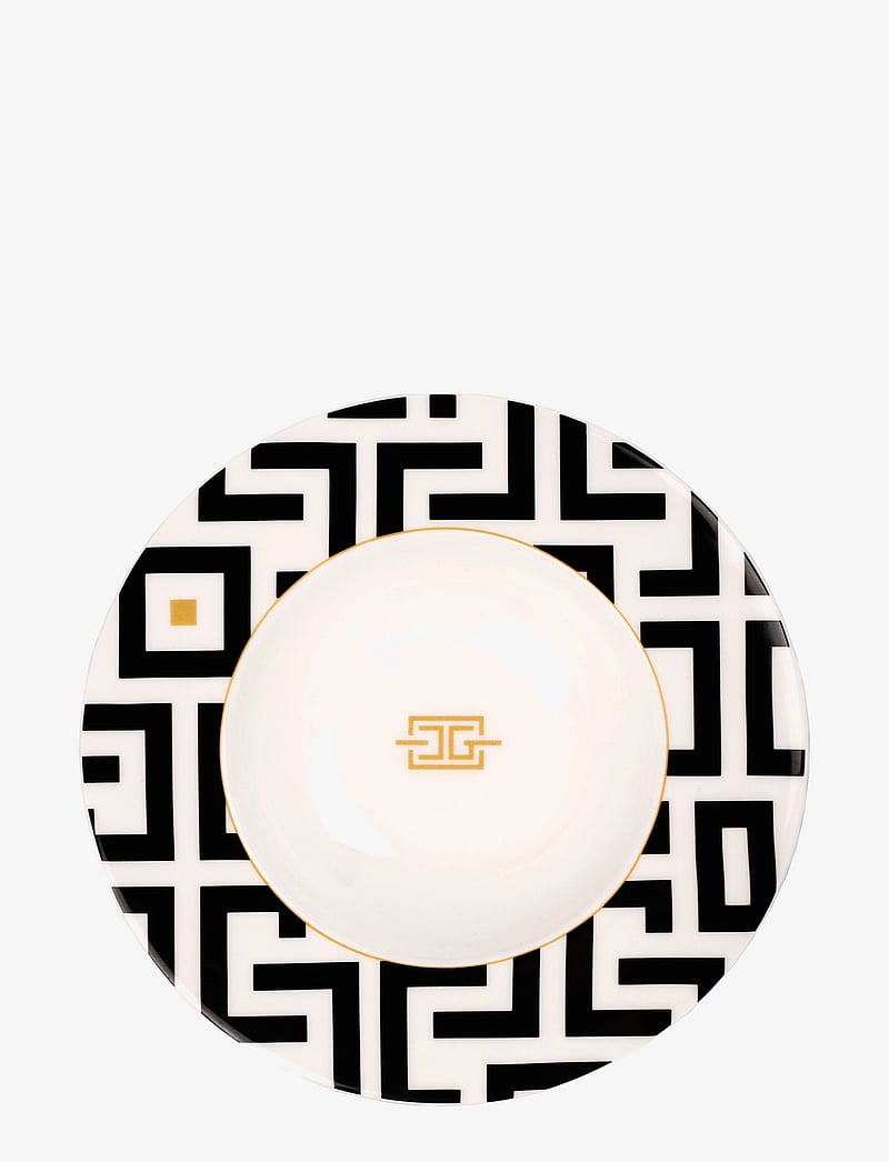 Carolina Gynning - CG DECO Deep plate - tiefe teller - white,black and gold tone - 0
