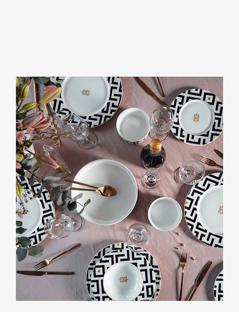 Carolina Gynning - CG DECO Deep plate - tiefe teller - white,black and gold tone - 1