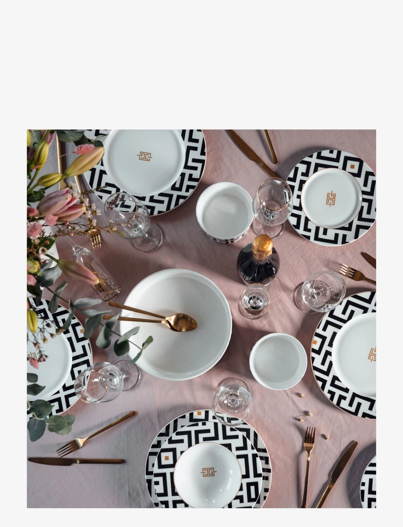 Carolina Gynning - CG DECO Deep plate - djúpir diskar - white,black and gold tone - 1