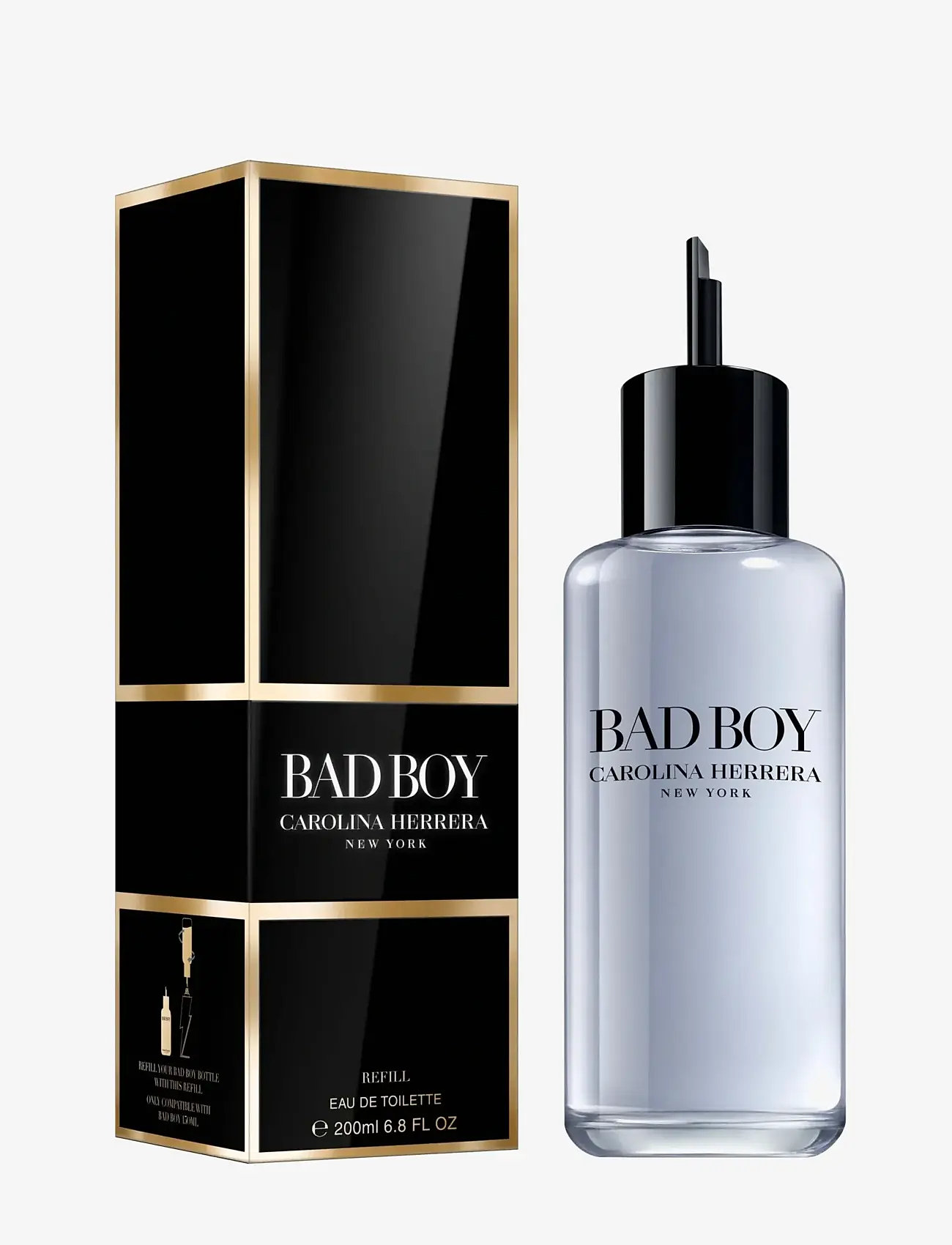 Carolina Herrera - CAROLINA HERRERA Bad Boy Eau de toilette refill 200 ML - till honom  - clear - 2