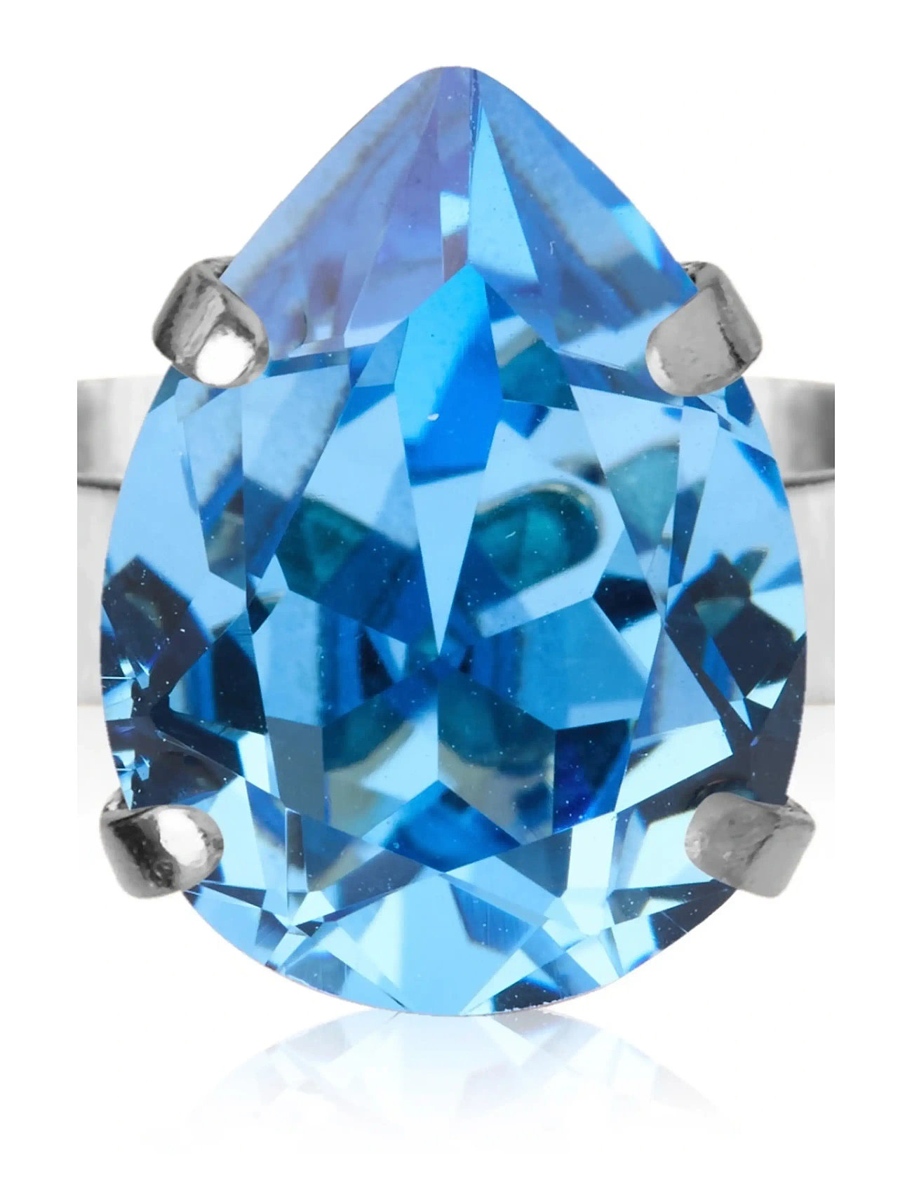 Caroline Svedbom Mini Drop Ring Rhodium - - ONE SIZE 1