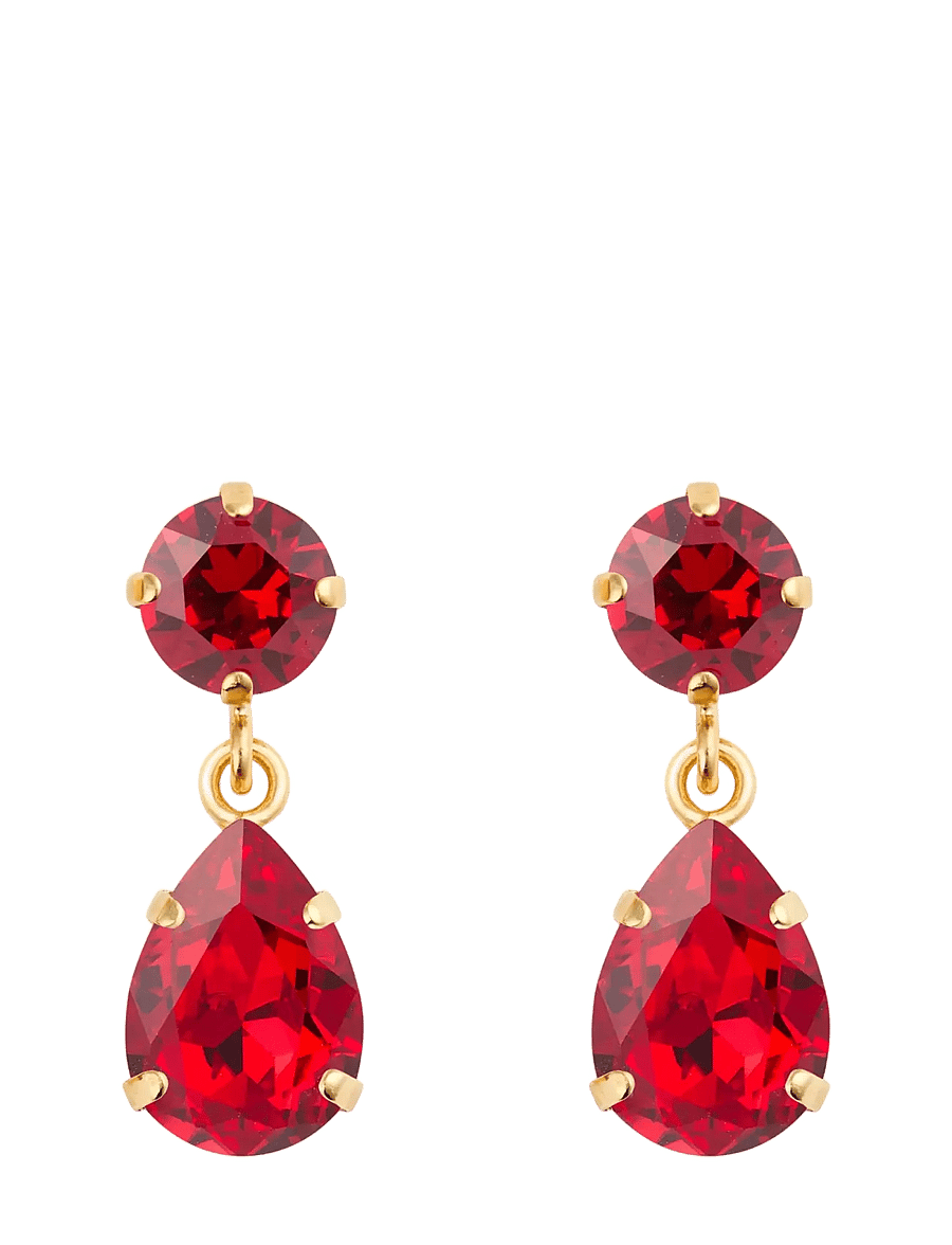 Caroline Svedbom - MINI DROP EARRINGS GOLD - Øreringe med vedhæng - scarlet - 0