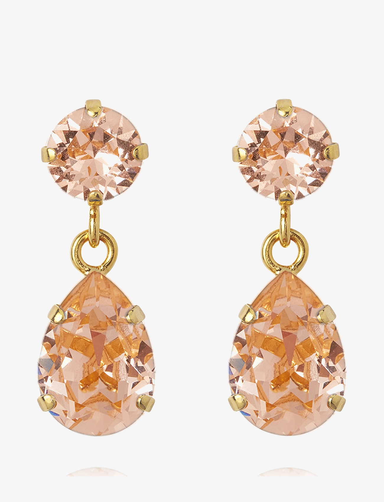 Caroline Svedbom - MINI DROP EARRINGS - hängande örhängen - light peach - 1