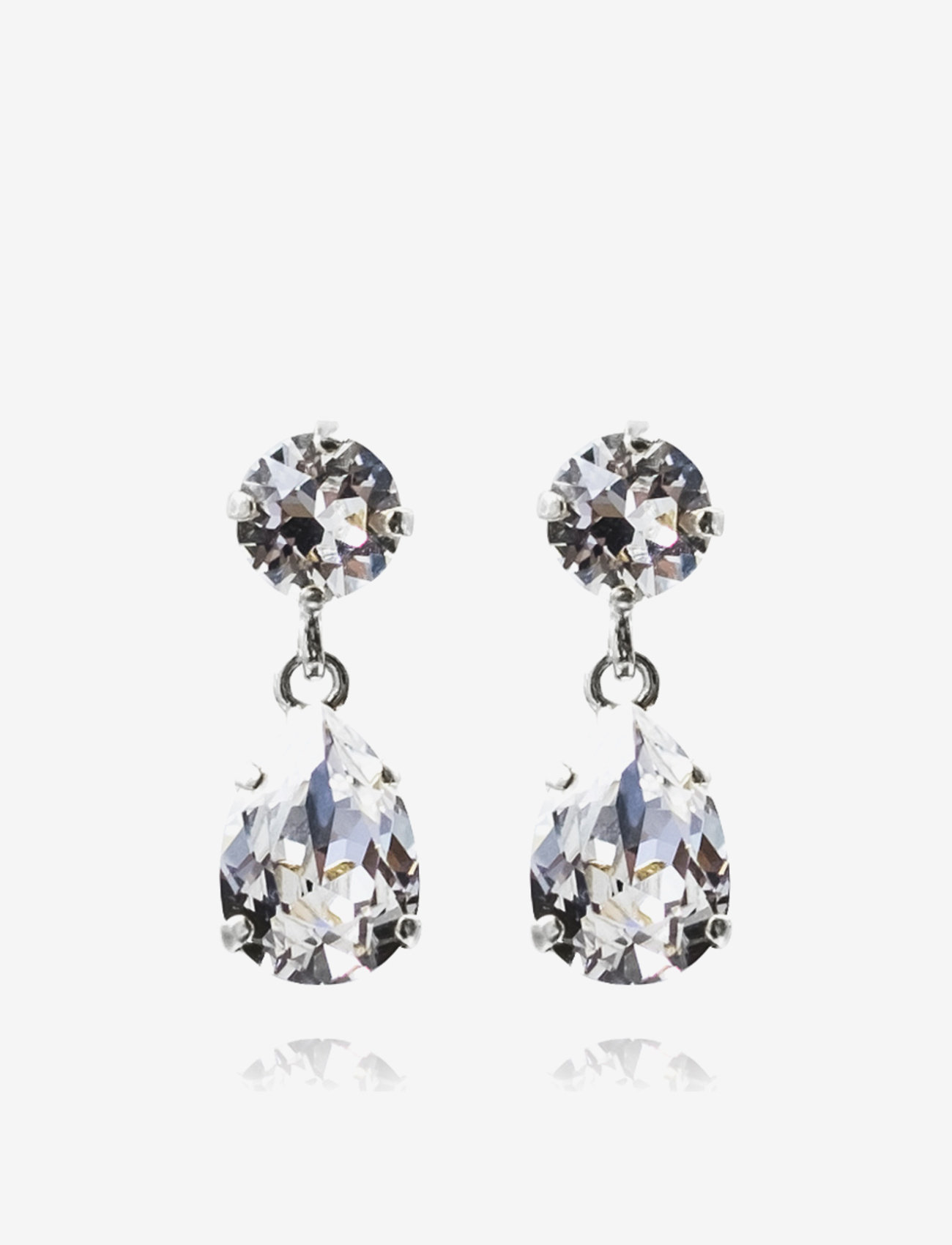 Caroline Svedbom - MINI DROP EARRINGS - hängande örhängen - rhodium - 0