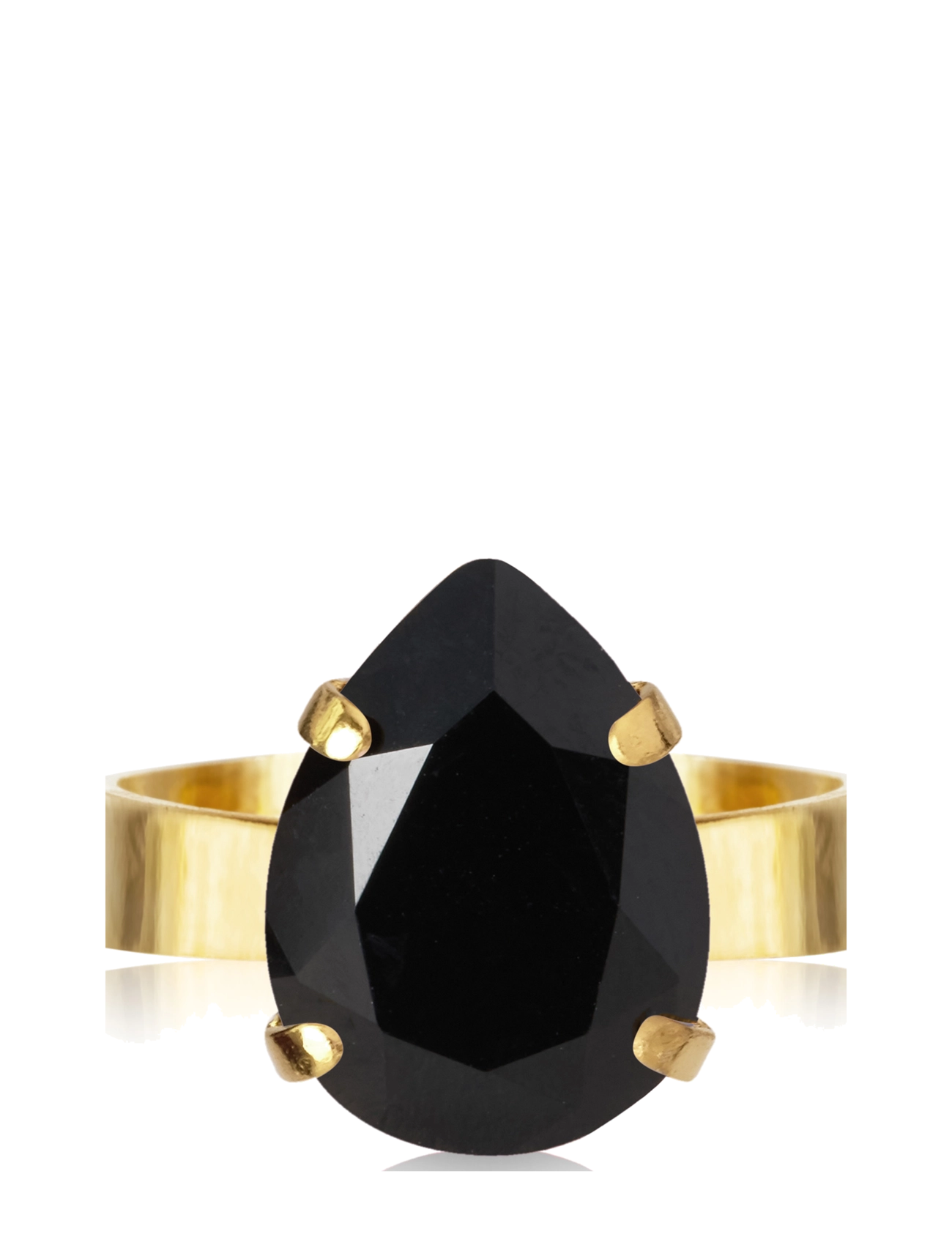 Caroline Svedbom MINI DROP RING GOLD - Ringe - JET / black