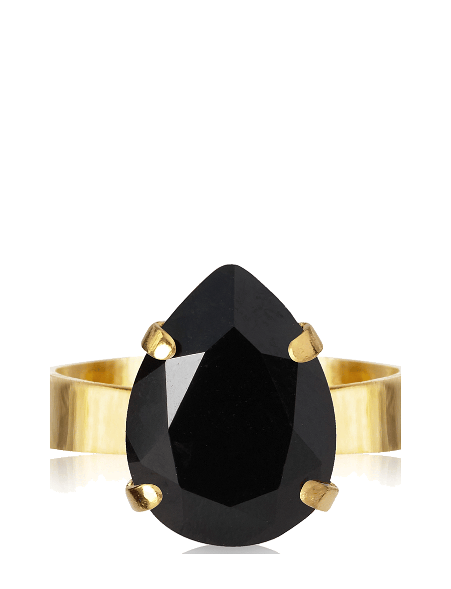 Caroline Svedbom - MINI DROP RING GOLD - ringe - jet - 0