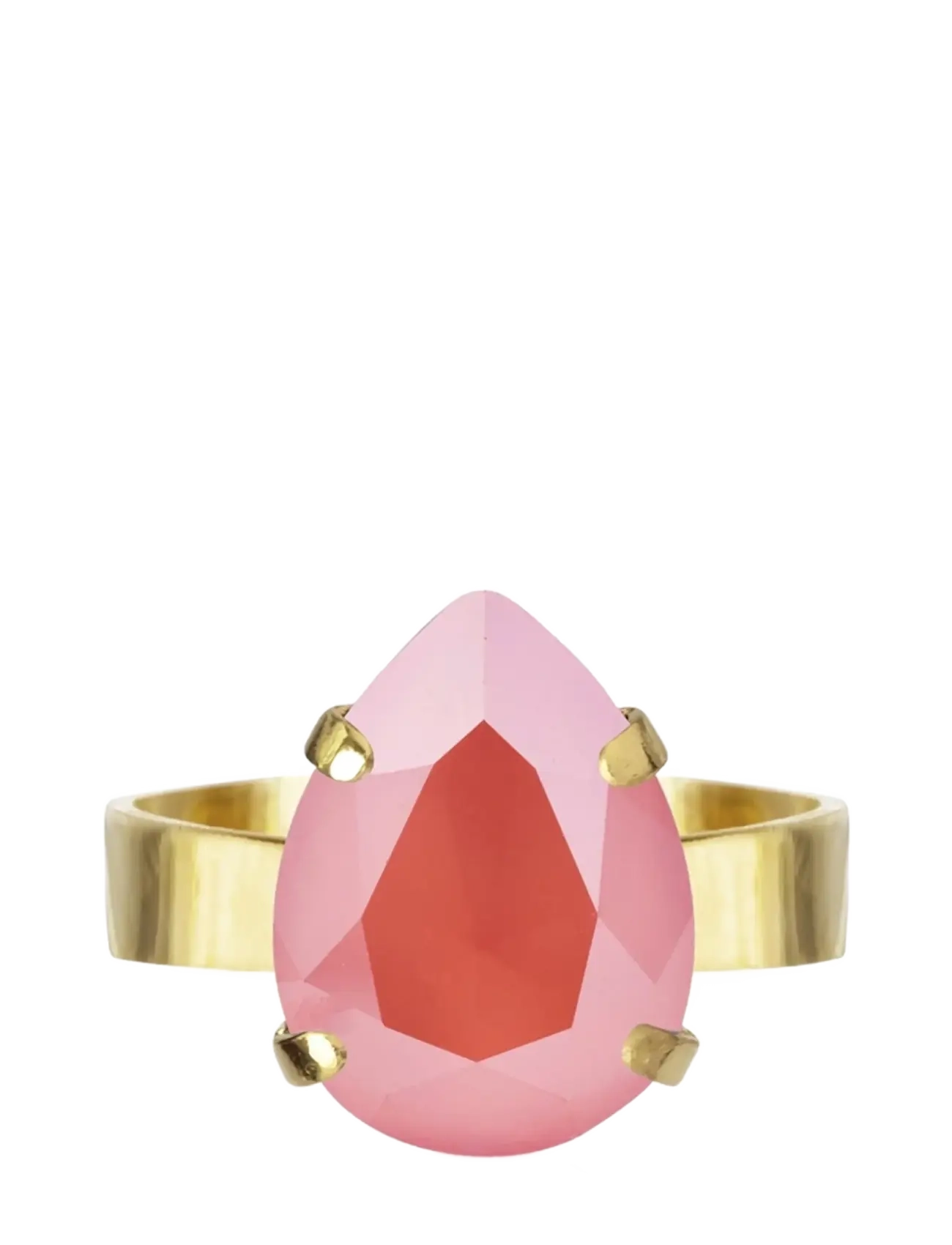 Caroline Svedbom MINI DROP RING GOLD - Caroline Svedbom - LIGHT CORAL / pink/rose