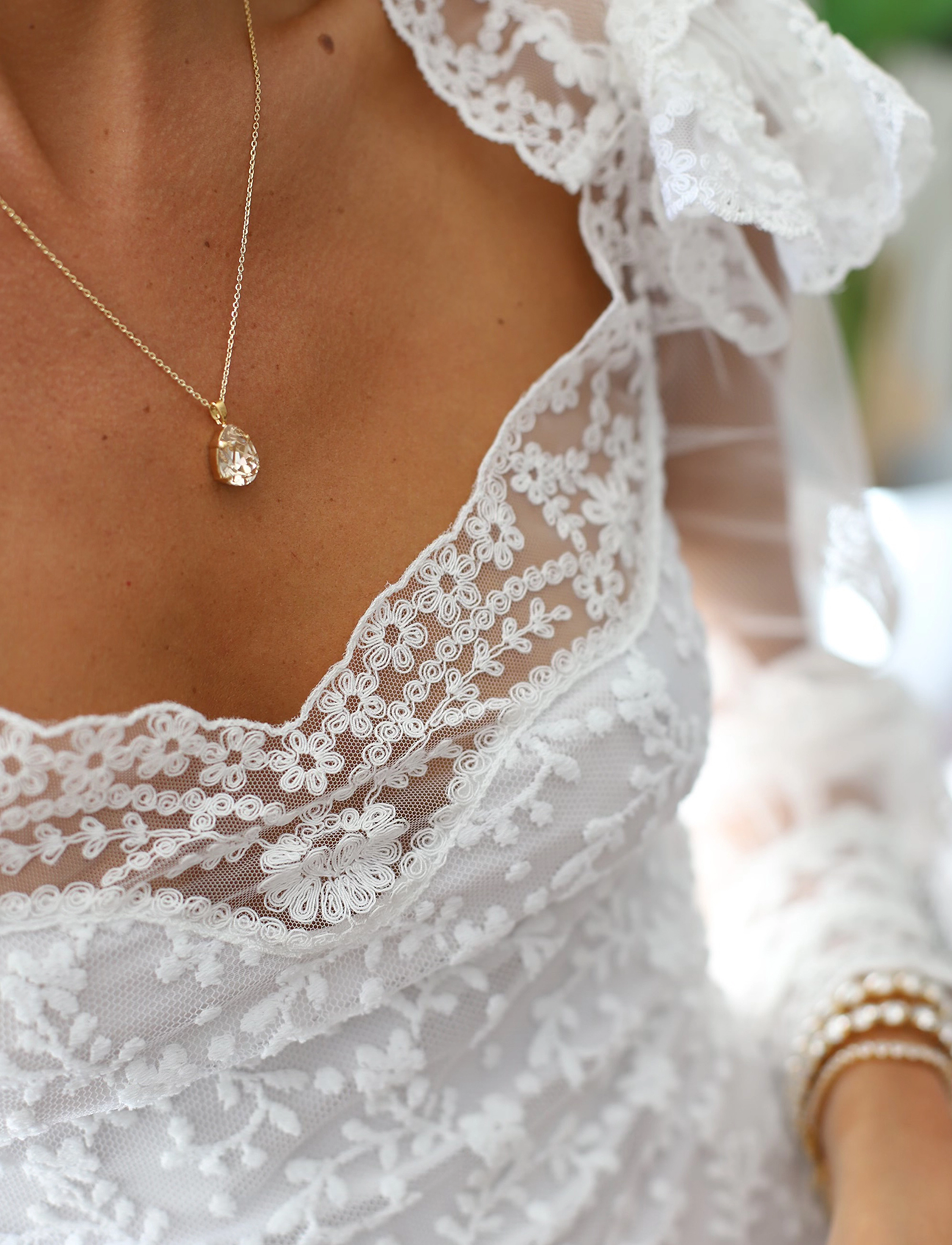 Caroline Svedbom - MINI DROP NECKLACE - halsband med hänge - crystal - 0