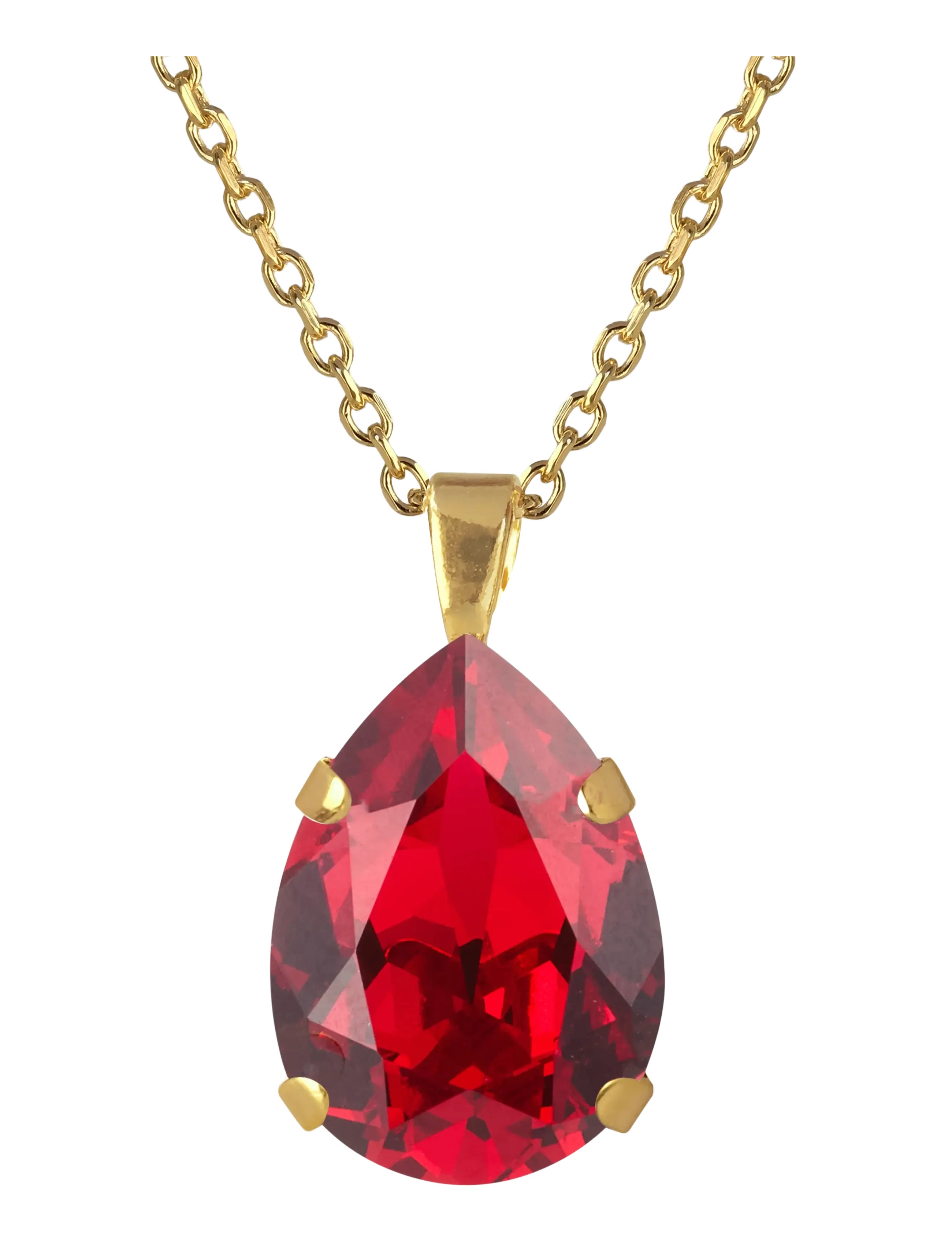 Caroline Svedbom MINI DROP NECKLACE GOLD - Halskæder - SCARLET / red