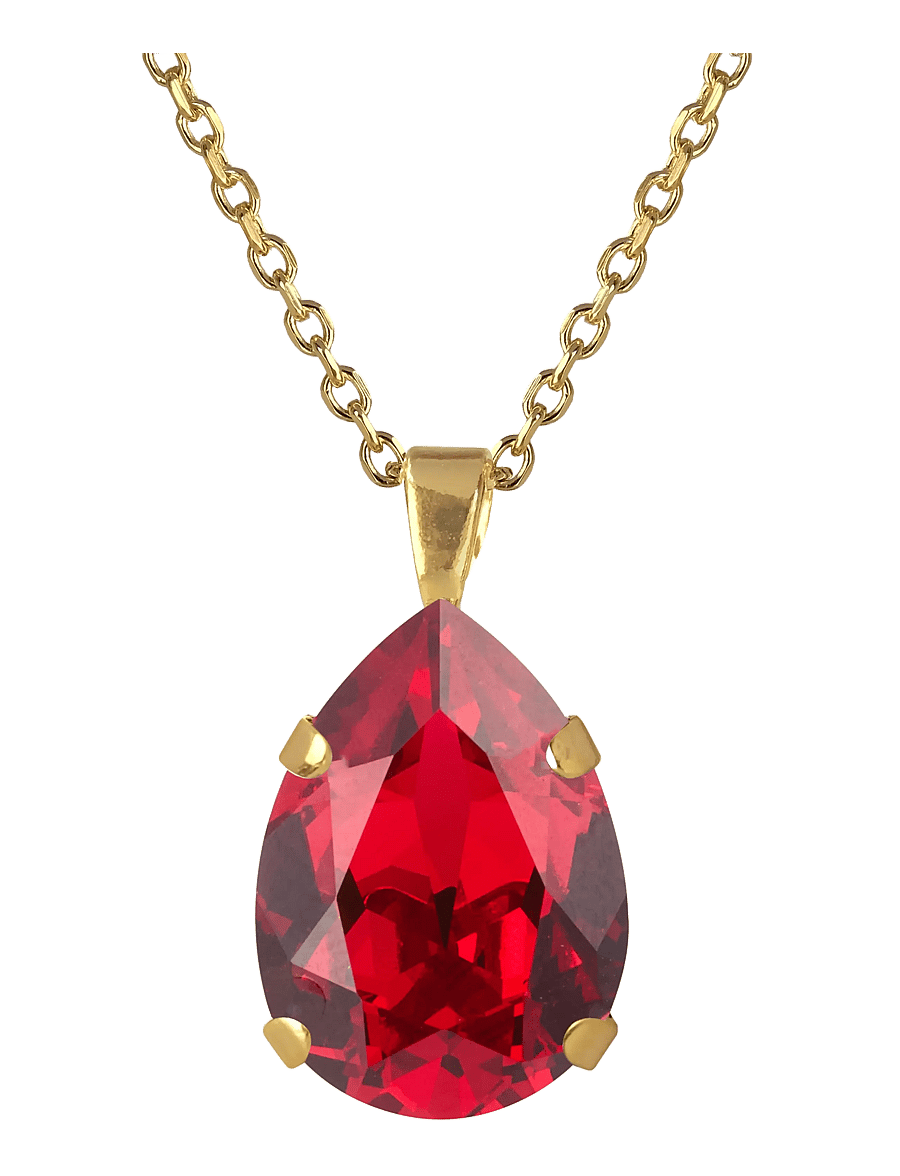 Caroline Svedbom - MINI DROP NECKLACE GOLD - halskæder - scarlet - 0