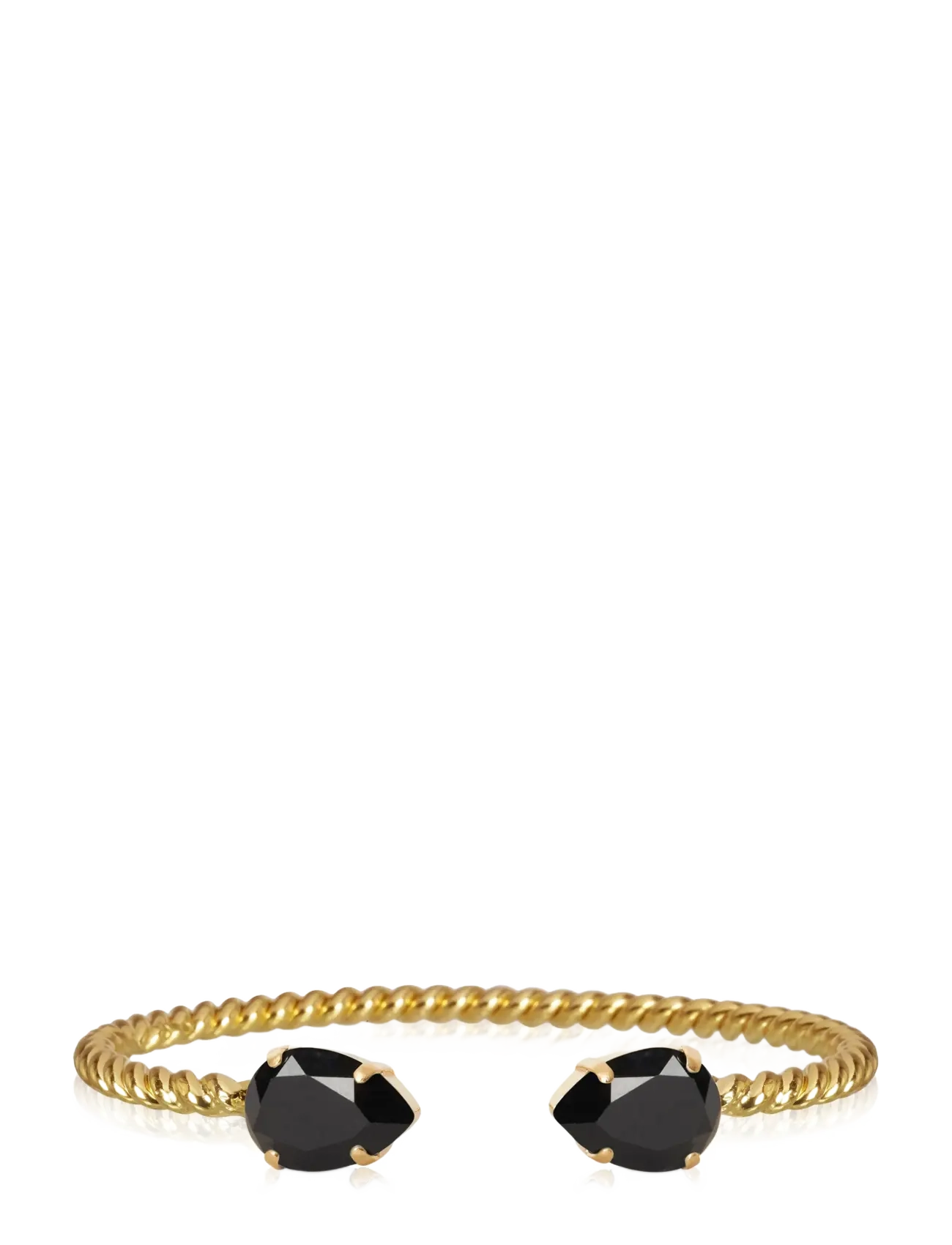 Caroline Svedbom MINI DROP BRACELET GOLD - Armbånd - JET / black