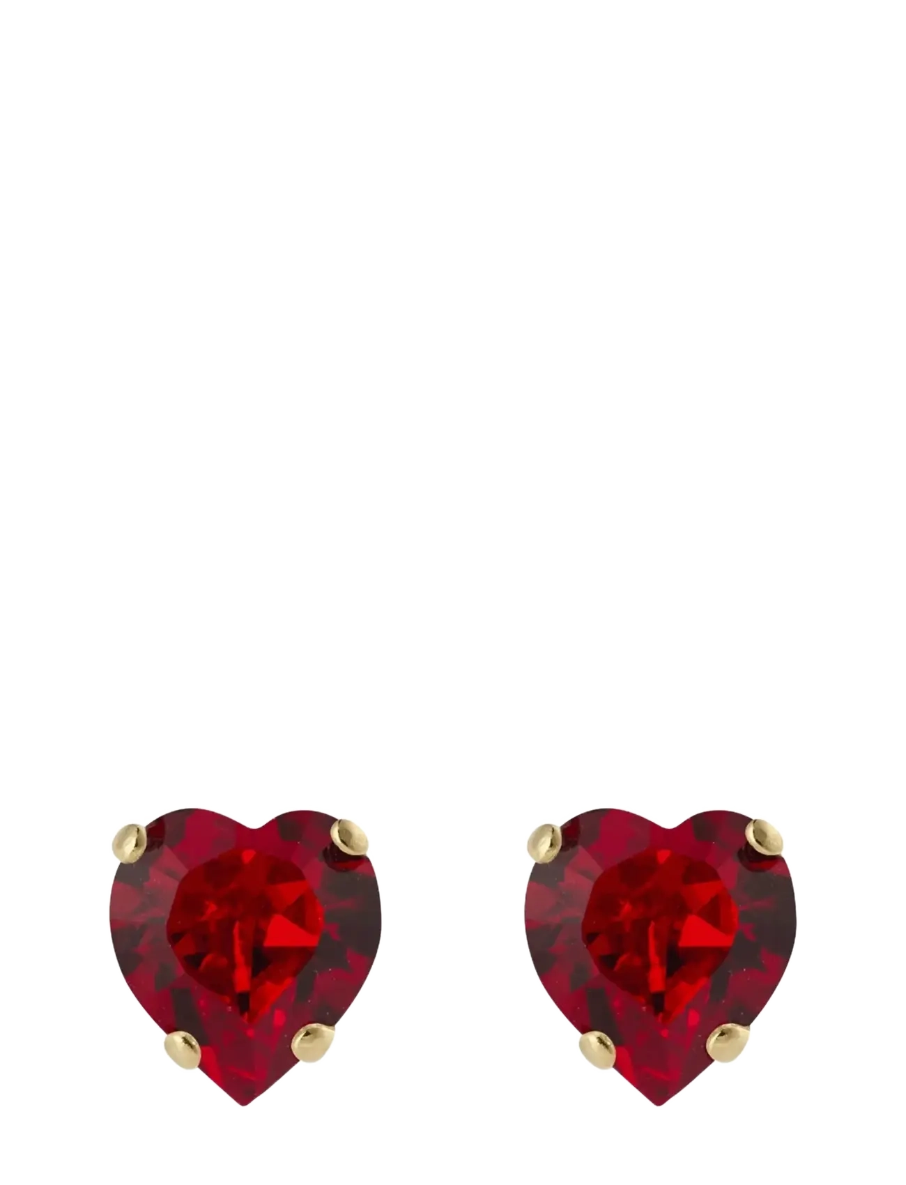 Caroline Svedbom HEART EARRINGS GOLD - Festtøj - LIGHT SIAM / red