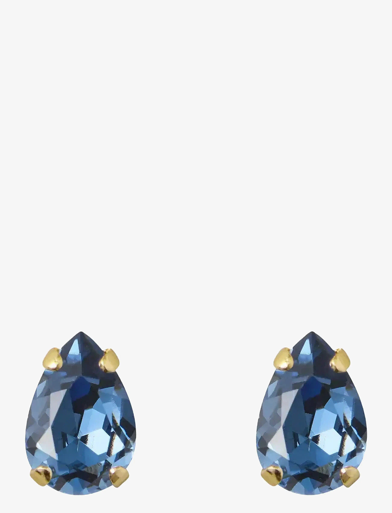 Caroline Svedbom - PETITE DROP STUD EARRINGS GOLD - studs örhängen - denim blue - 1