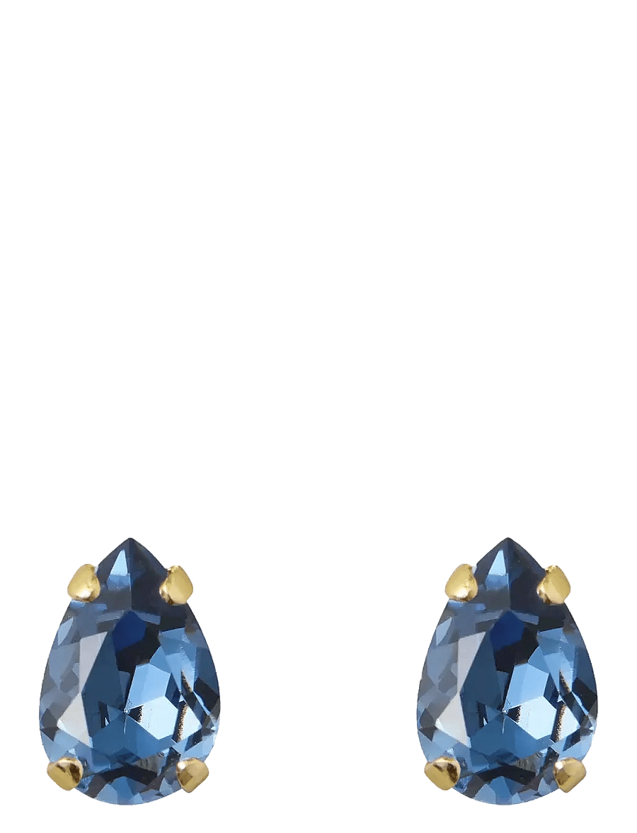 Caroline Svedbom - PETITE DROP STUD EARRINGS GOLD - Ørestikker - denim blue - 1