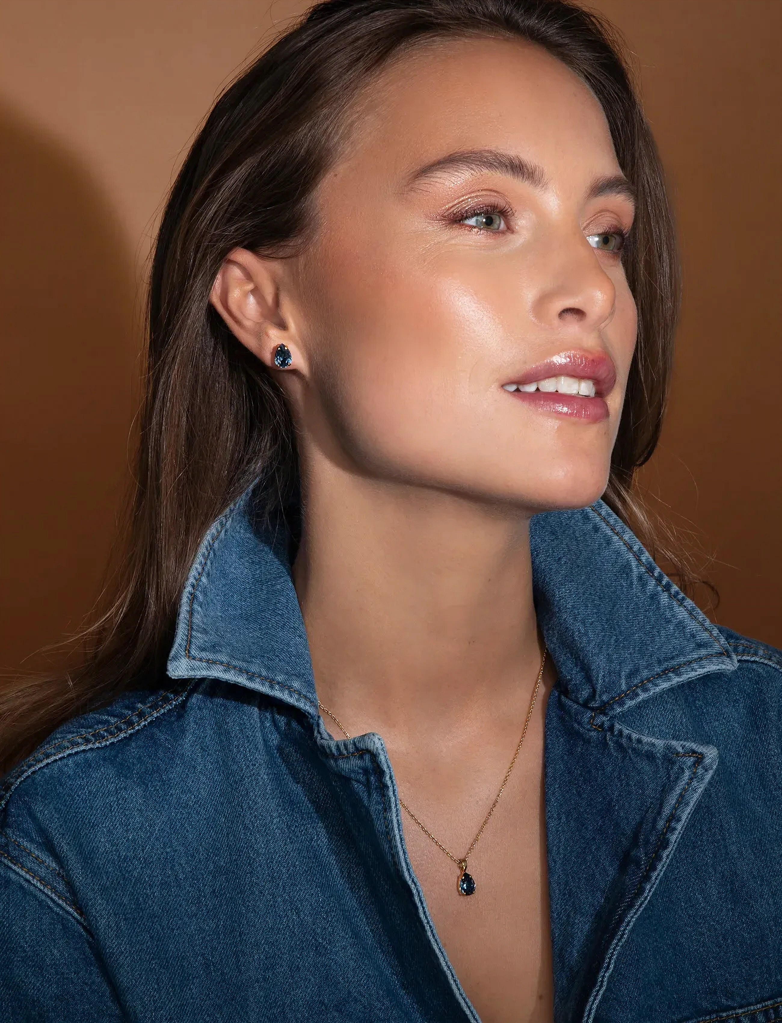 Caroline Svedbom Petite Drop Stud Earrings Gold, One Size, Blue, Øreringe > Ørestikker, Dame