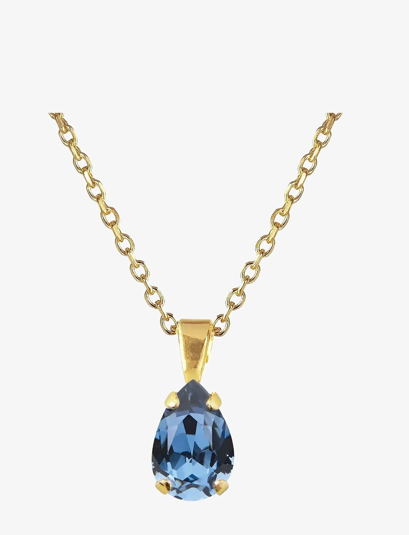 Caroline Svedbom - PETITE DROP NECKLACE GOLD - Ķēdītes - denim blue - 1
