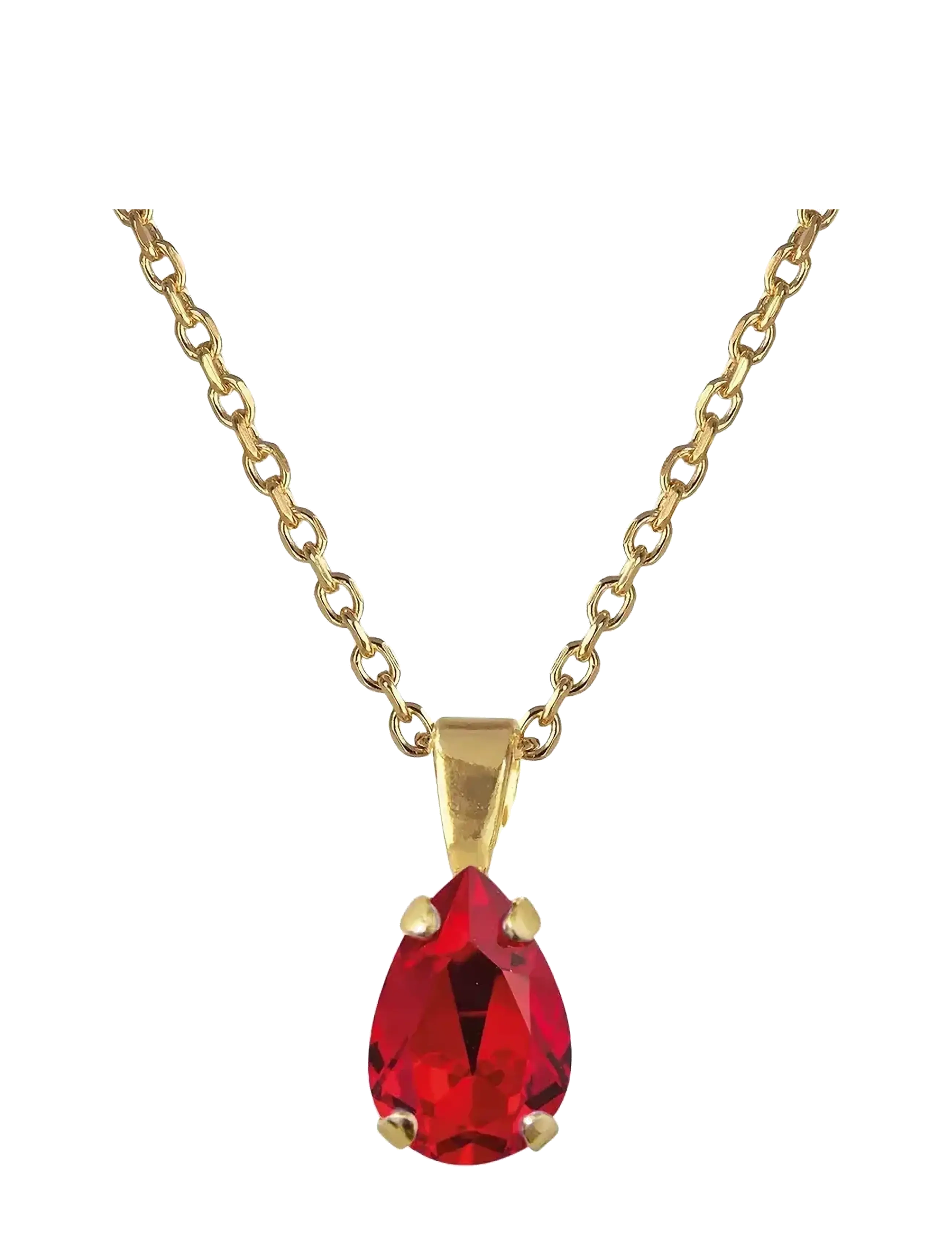 Caroline Svedbom Petite Drop Necklace Gold, One Size 45 - 50 cm, Red, Halskæder > Kædehalskæder, Dame