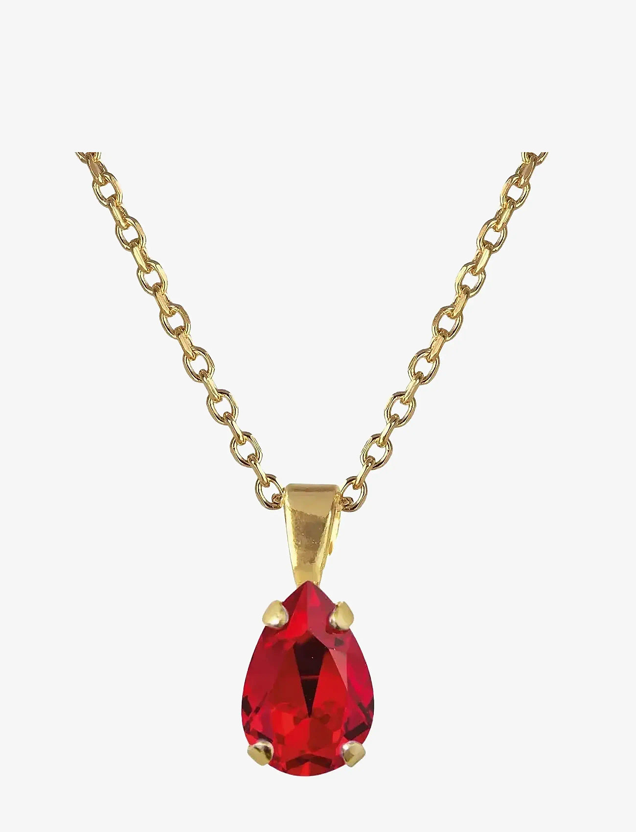 Caroline Svedbom - PETITE DROP NECKLACE GOLD - Ķēdītes - light siam - 0