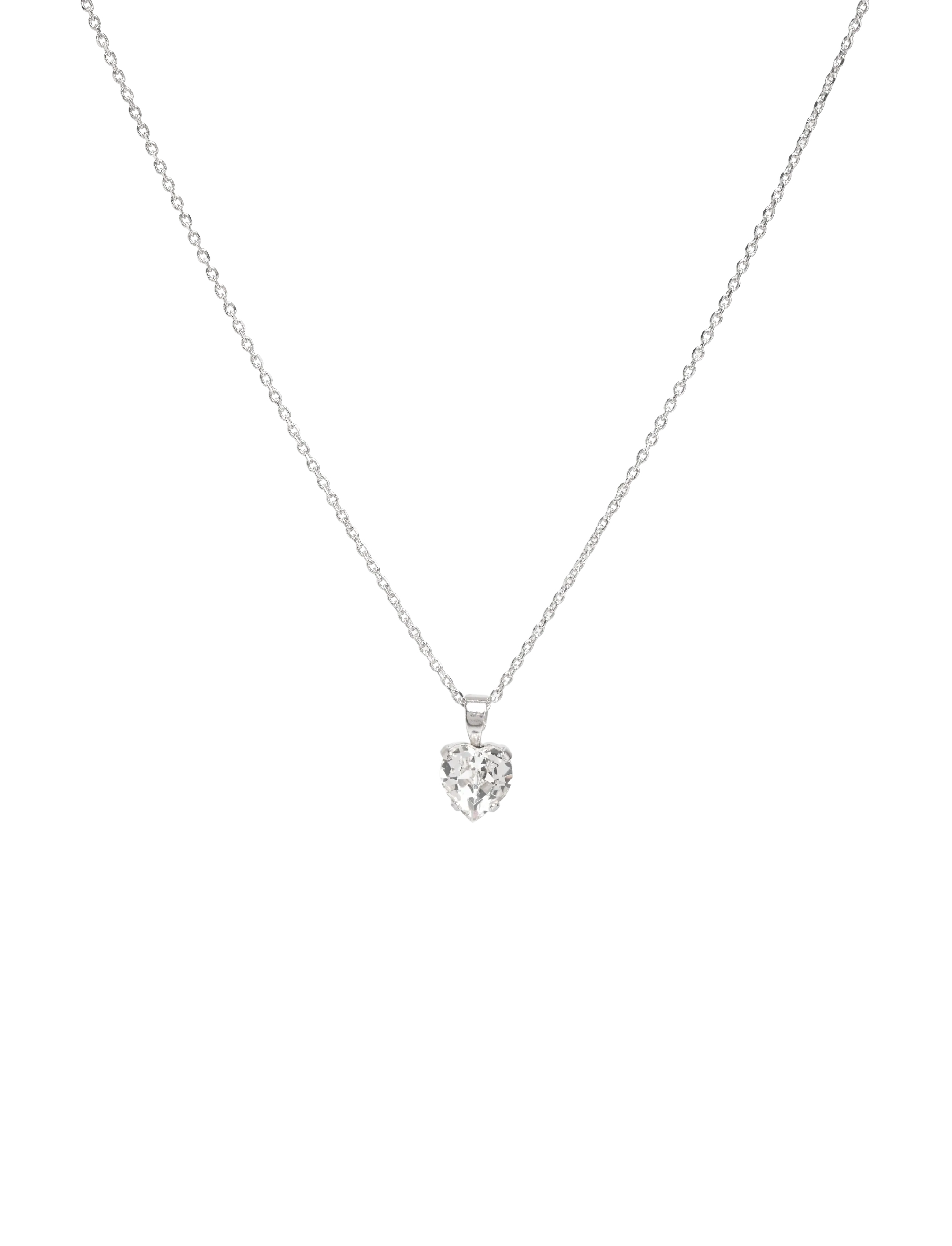 Caroline Svedbom HEART NECKLACE RHODIUM - Kollektsioonid - CRYSTAL / silver