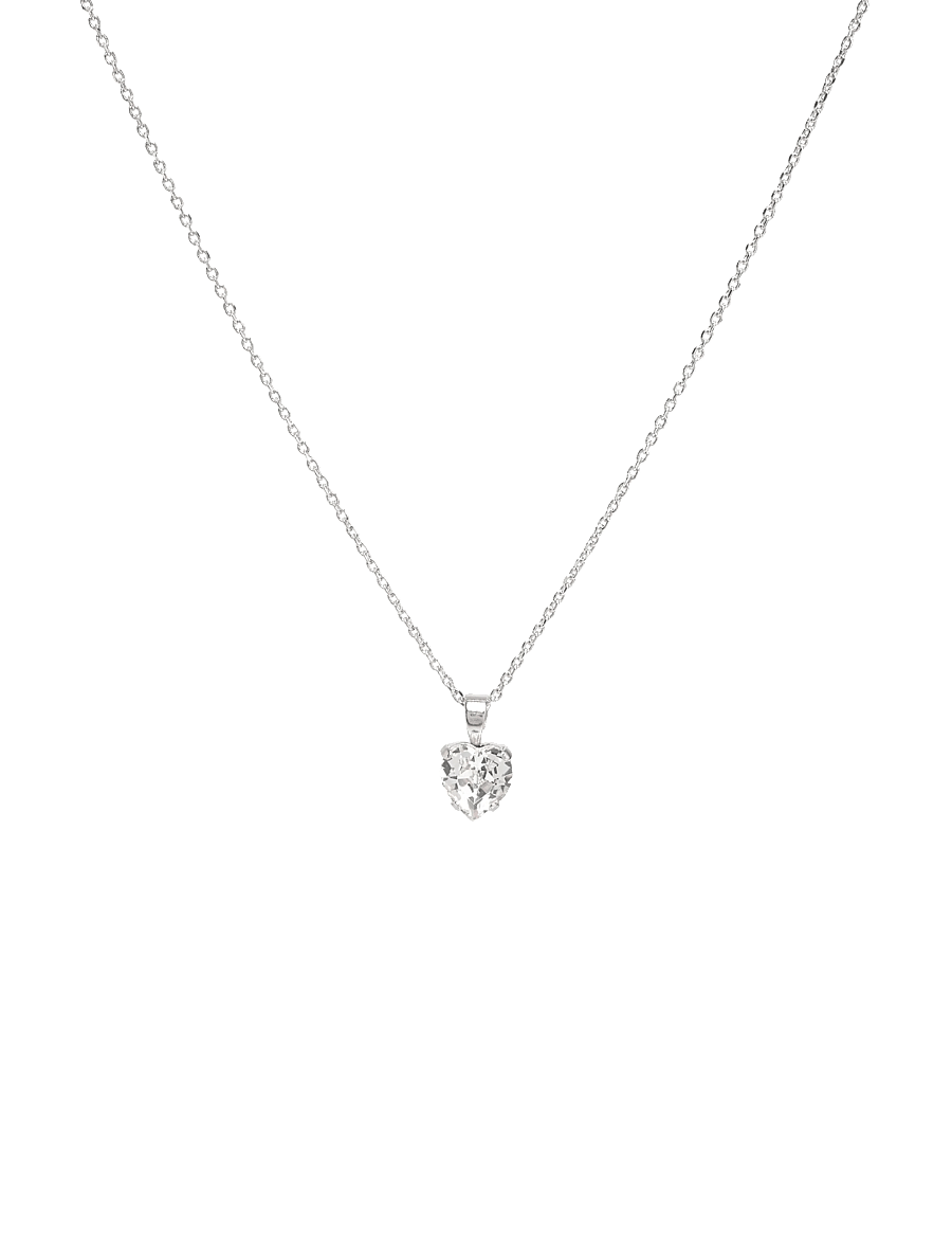 Caroline Svedbom - HEART NECKLACE RHODIUM - halskæder med vedhæng - crystal - 0
