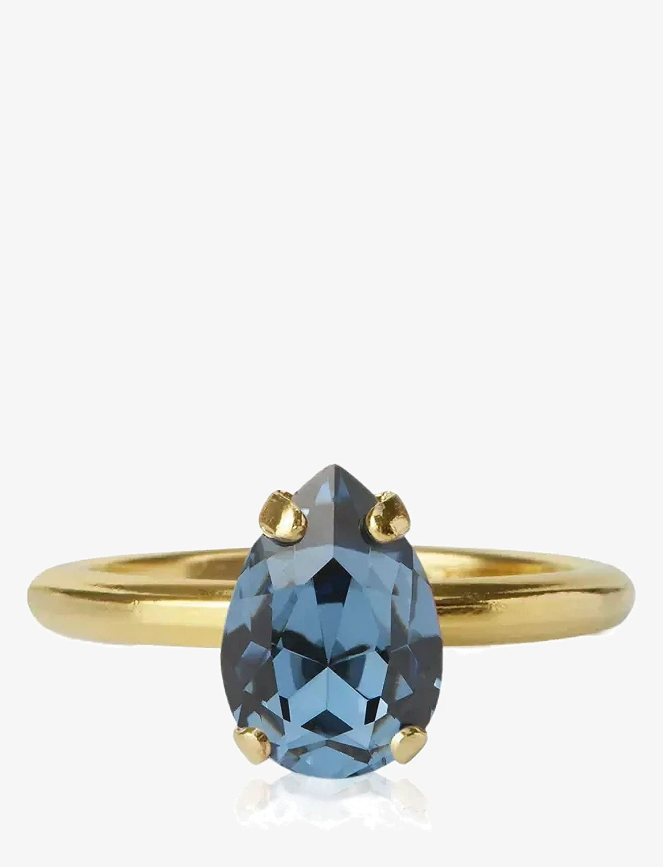 Caroline Svedbom - PETITE DROP RING GOLD - Žiedai - denim blue - 1