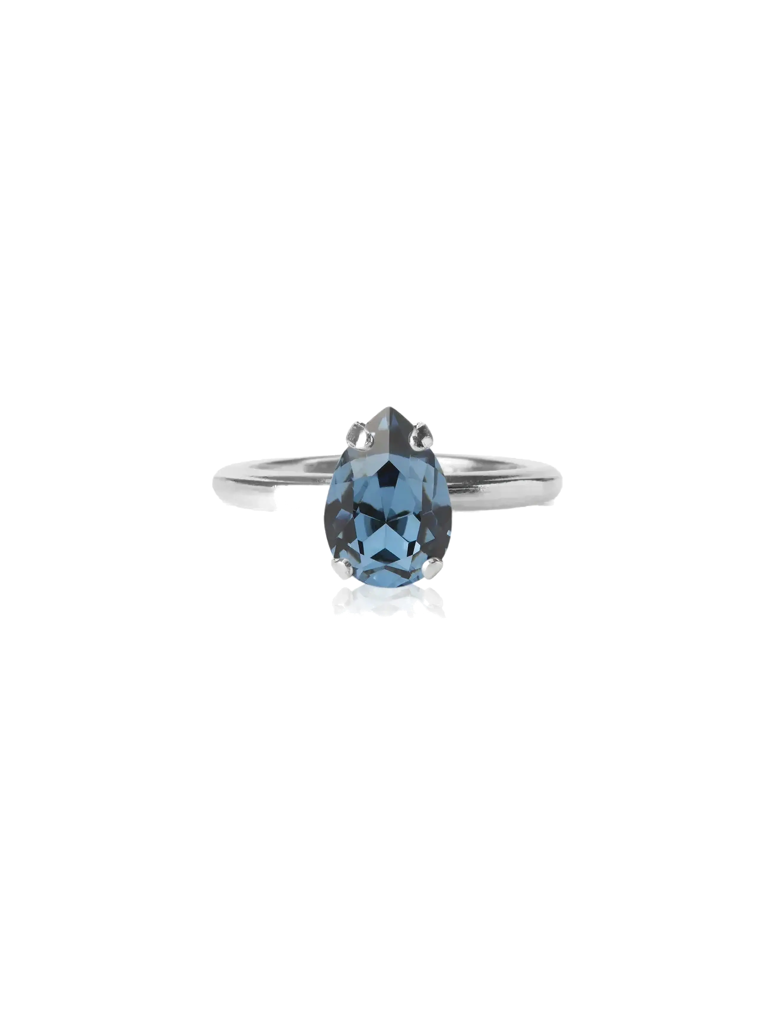 Caroline Svedbom Petite Drop Ring Rhodium, One Size, Silver, Smykker > Ringe, Dame