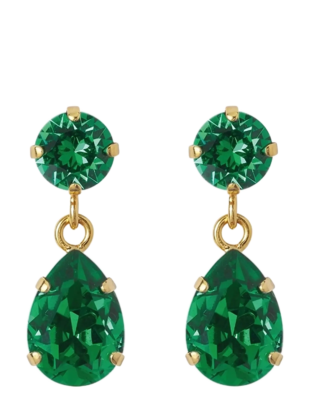 Caroline Svedbom MINI DROP EARRINGS GOLD - Øreringe med vedhæng - MAJESTIC GREEN / green