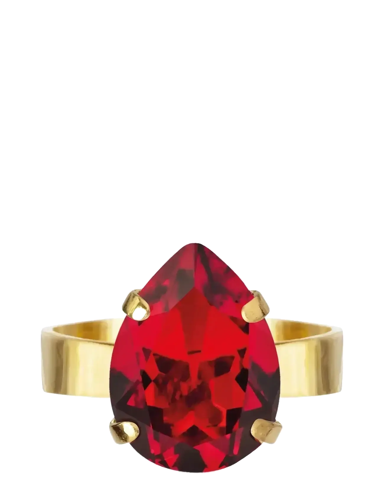 Caroline Svedbom MINI DROP RING GOLD - Festtøj - LIGHT SIAM / red