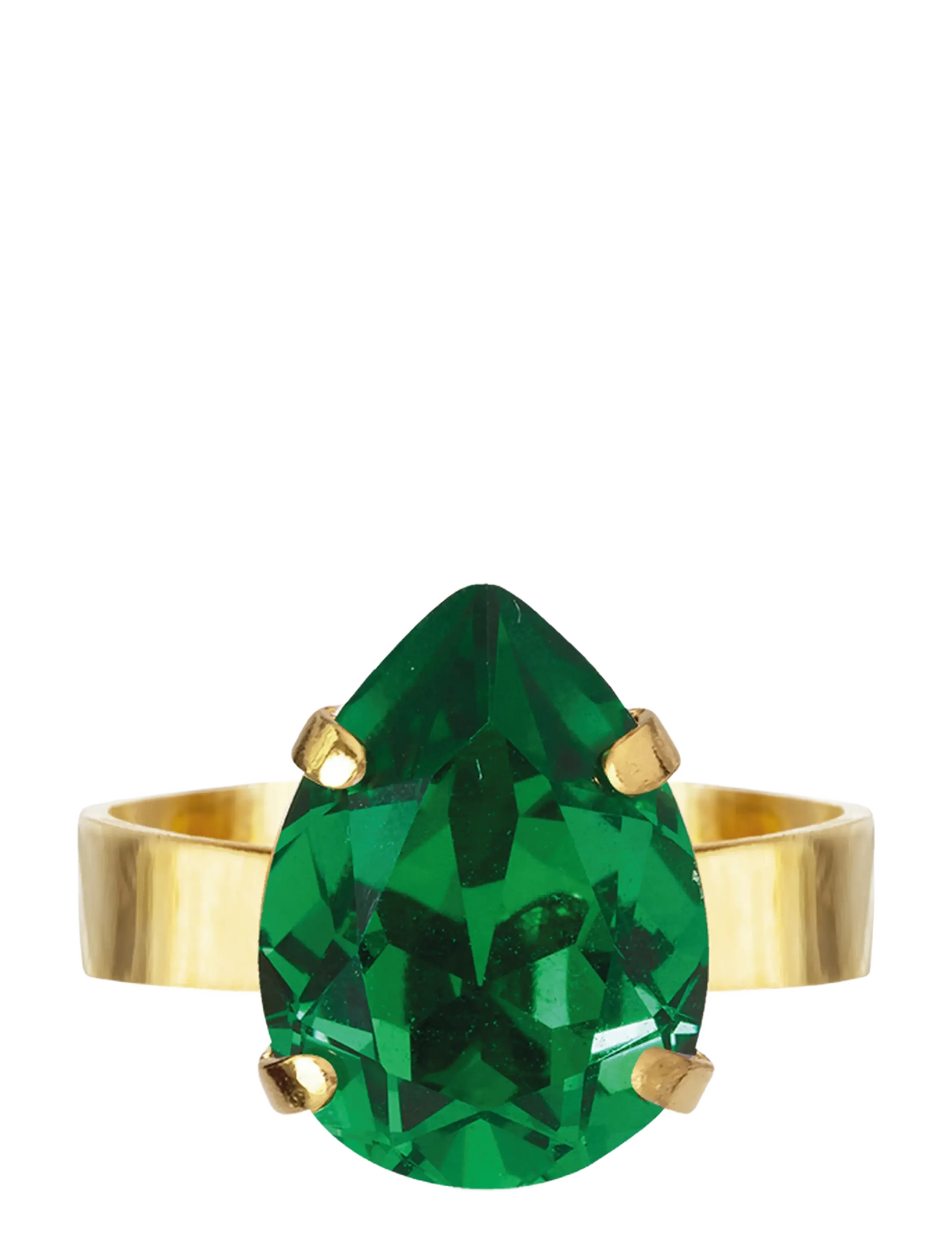 Caroline Svedbom MINI DROP RING GOLD - Ringe - MAJESTIC GREEN / green