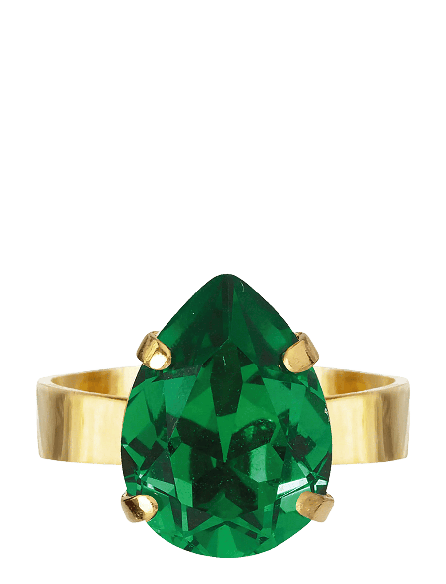 Caroline Svedbom - MINI DROP RING GOLD - ringe - majestic green - 1