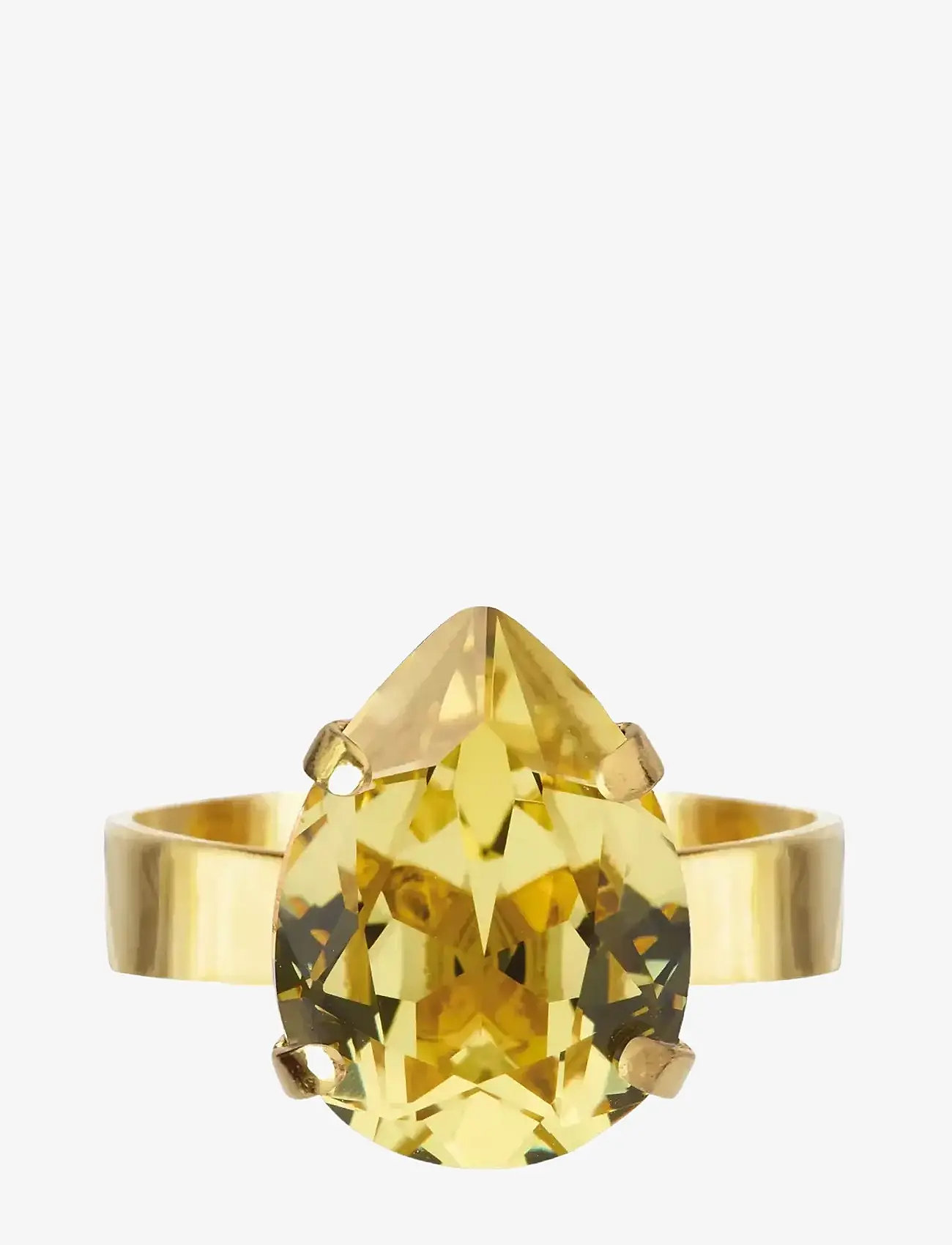 Caroline Svedbom - MINI DROP RING GOLD - ringar - dark jonquil - 1
