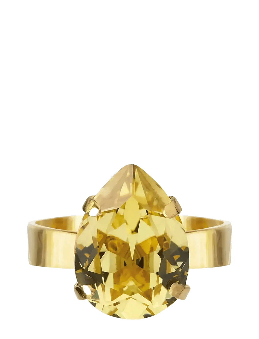 Caroline Svedbom - MINI DROP RING GOLD - sõrmused - dark jonquil - 1