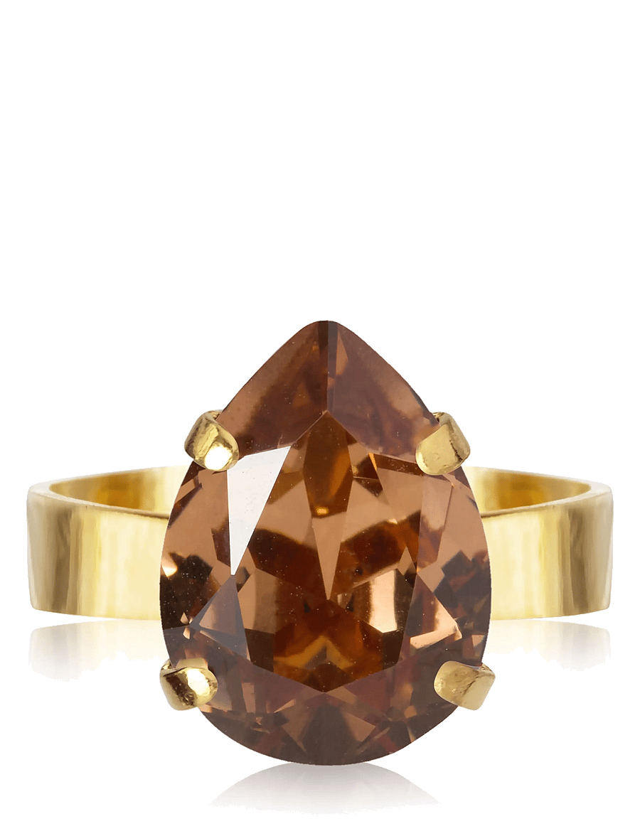 Caroline Svedbom - MINI DROP RING GOLD - ringe - rec light smoked topaz - 1