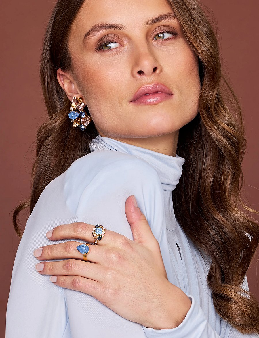 Caroline Svedbom - MINI DROP RING GOLD - ringe - denim ignite - 0