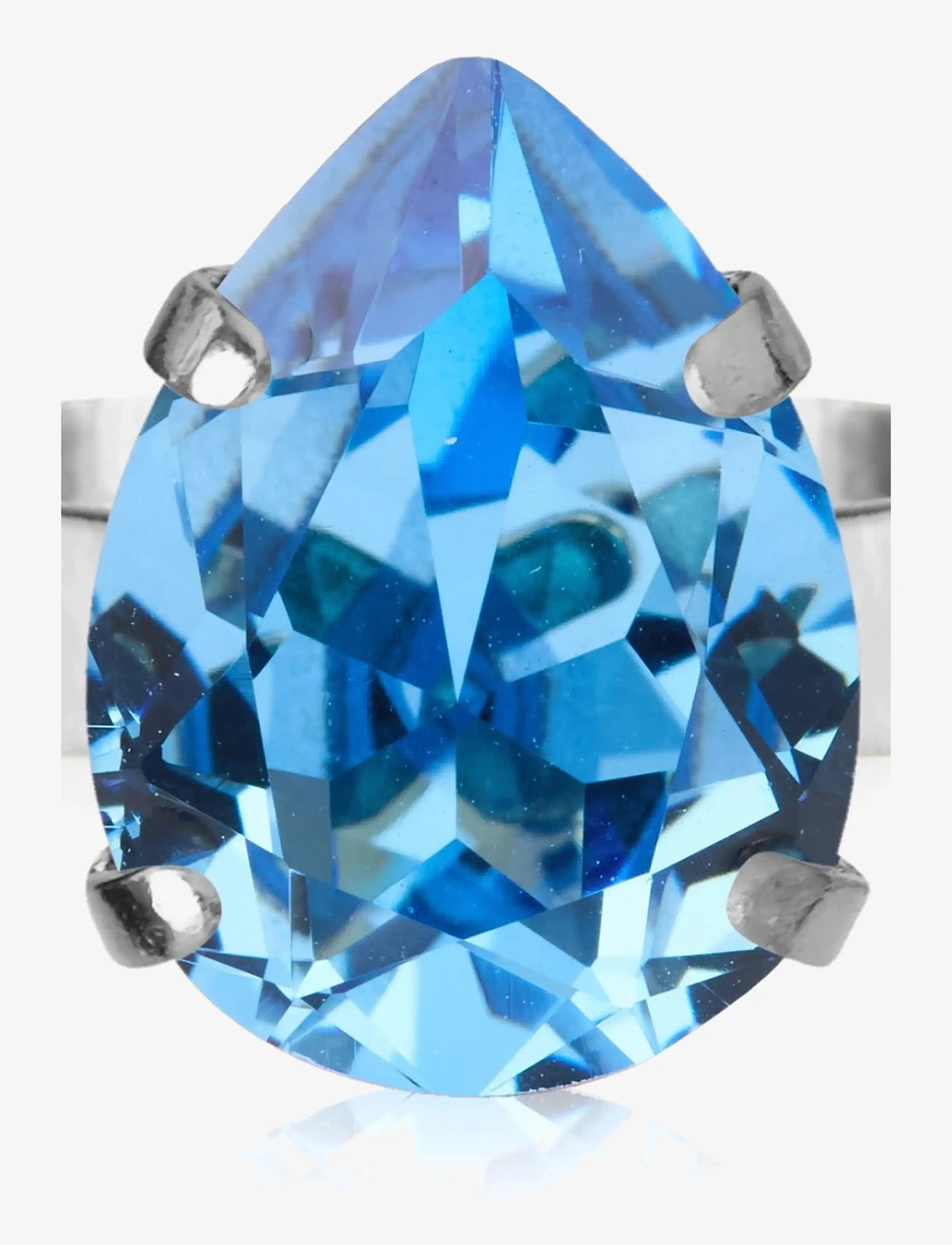Caroline Svedbom - MINI DROP RING RHODIUM - ringe - recreated iceblue - 0