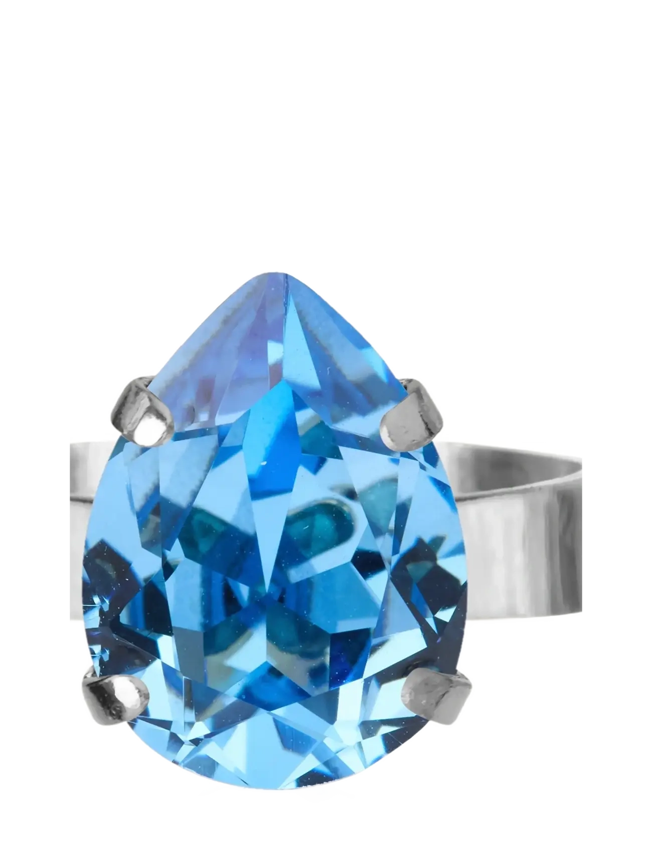 Caroline Svedbom MINI DROP RING RHODIUM - Ehted - RECREATED ICEBLUE / blue