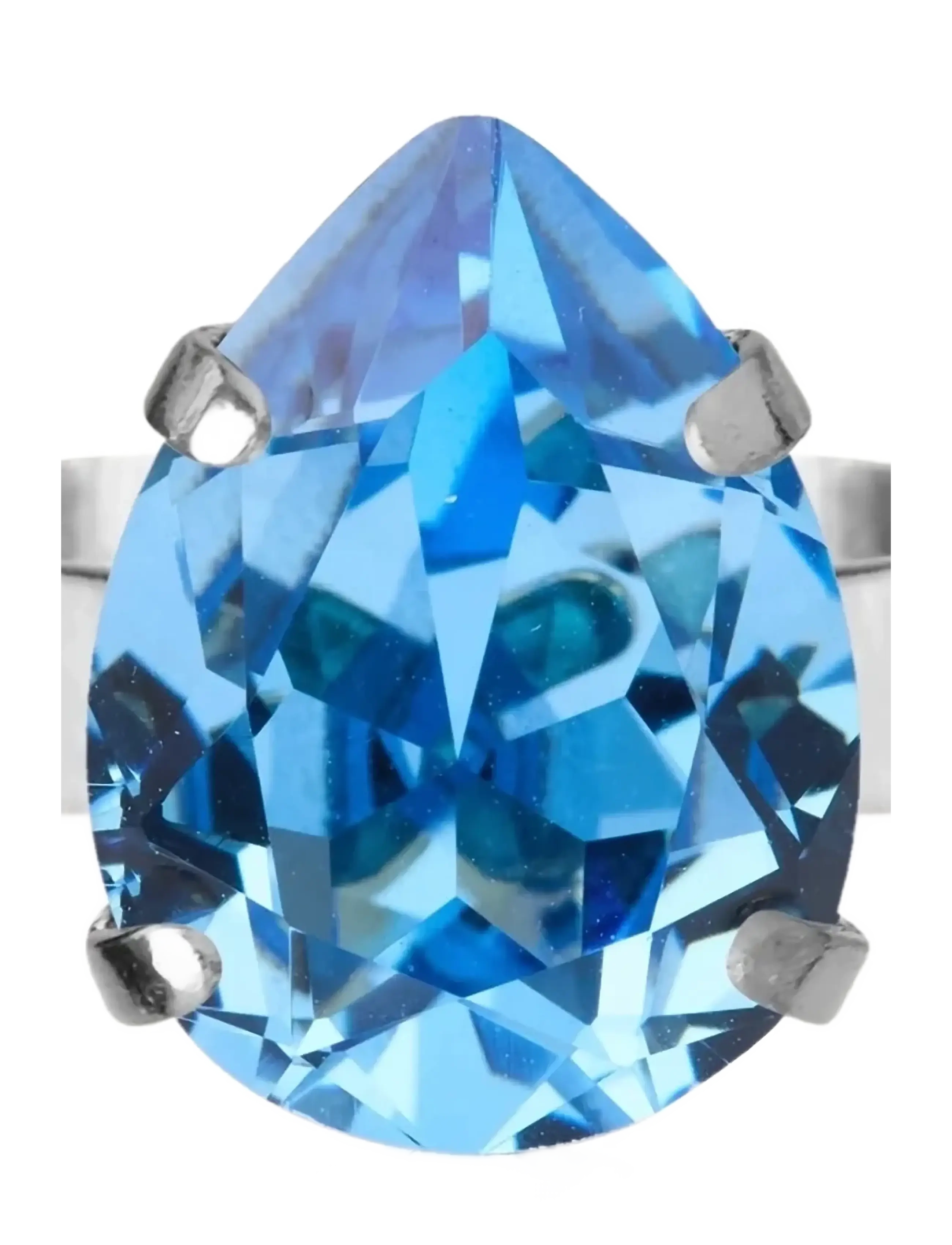 Caroline Svedbom MINI DROP RING RHODIUM - Sõrmused - RECREATED ICEBLUE / blue