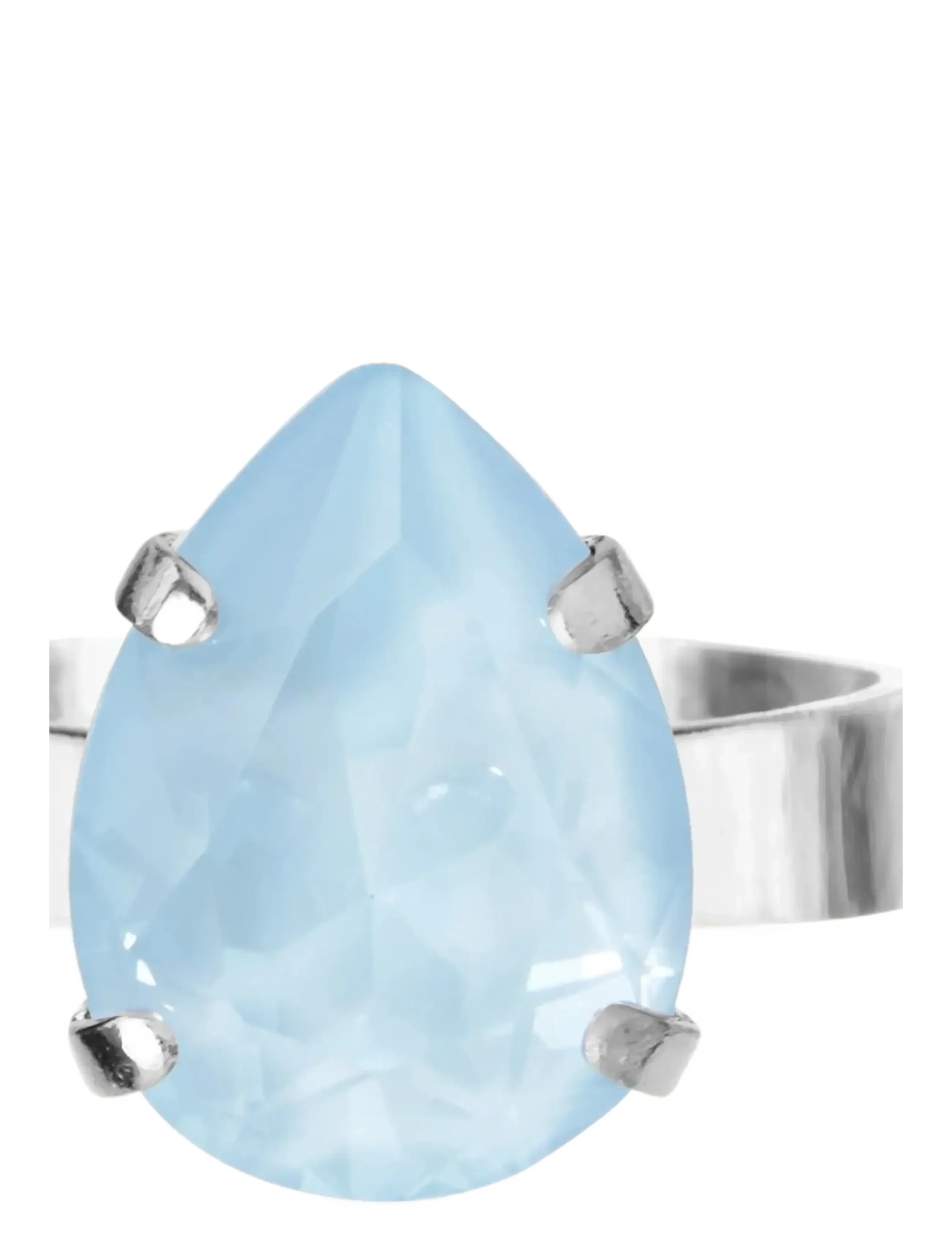 Caroline Svedbom Mini Drop Ring Rhodium, One Size, Blue, Smykker > Ringe, Dame