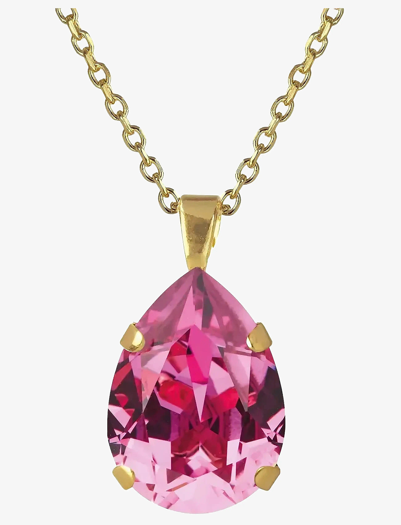 Caroline Svedbom - MINI DROP NECKLACE GOLD - chain necklaces - dark rose - 0