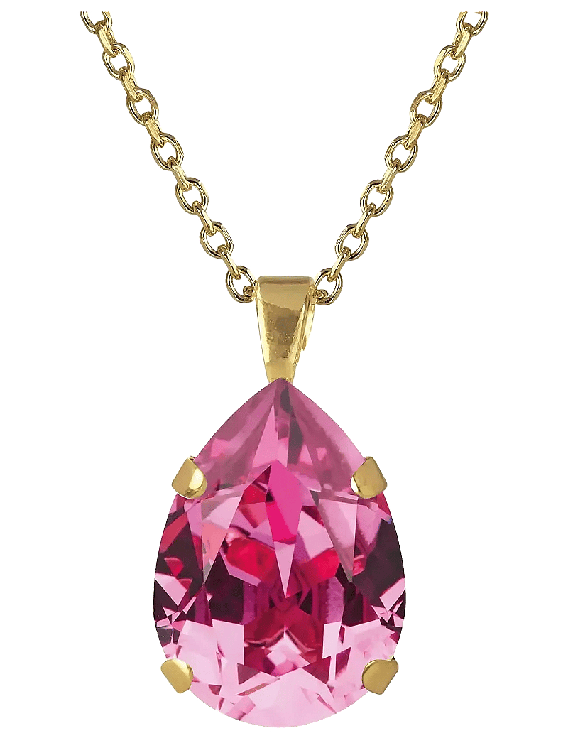 Caroline Svedbom - MINI DROP NECKLACE GOLD - kedjehalsband - dark rose - 0