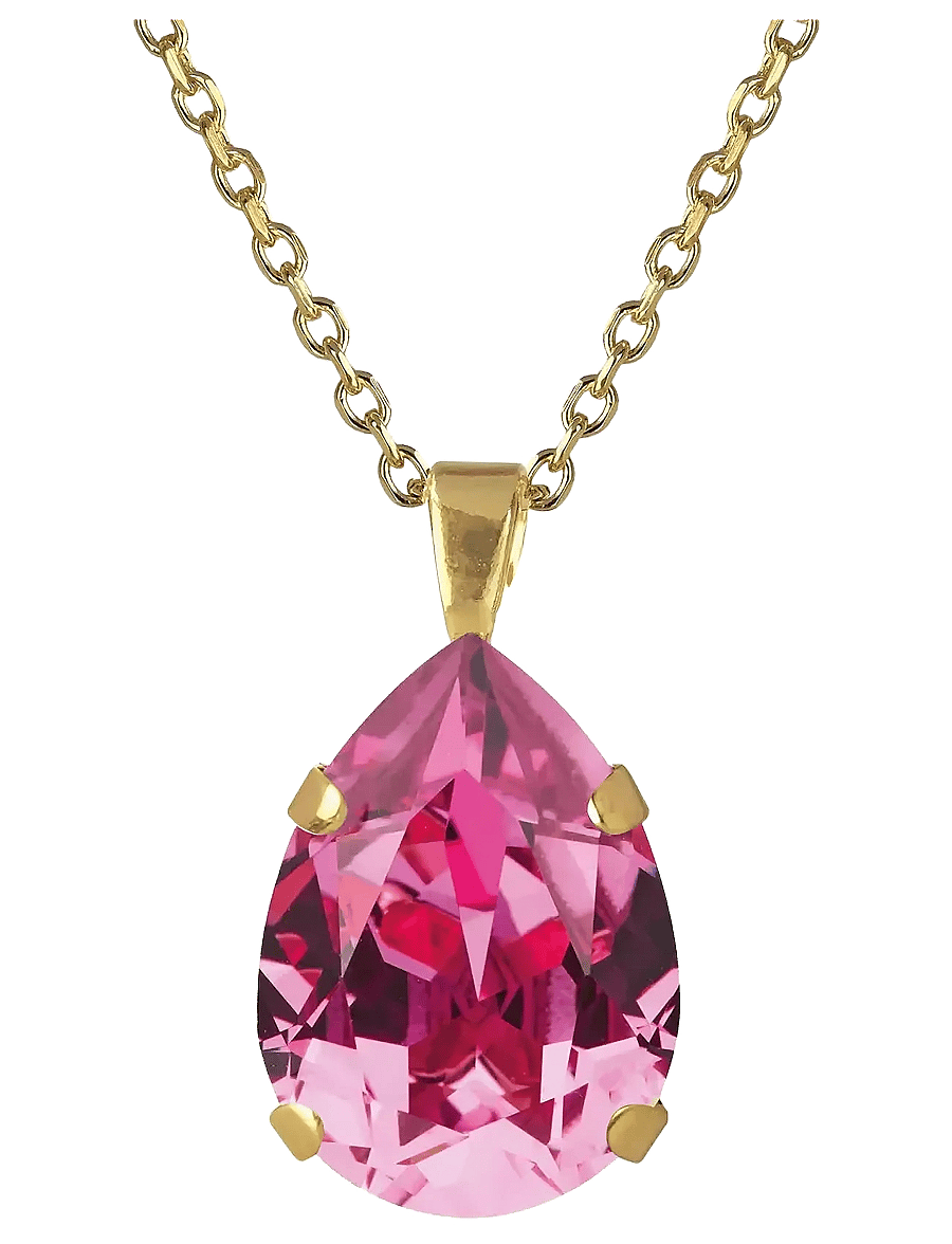 Caroline Svedbom - MINI DROP NECKLACE GOLD - kaelaketid - dark rose - 1