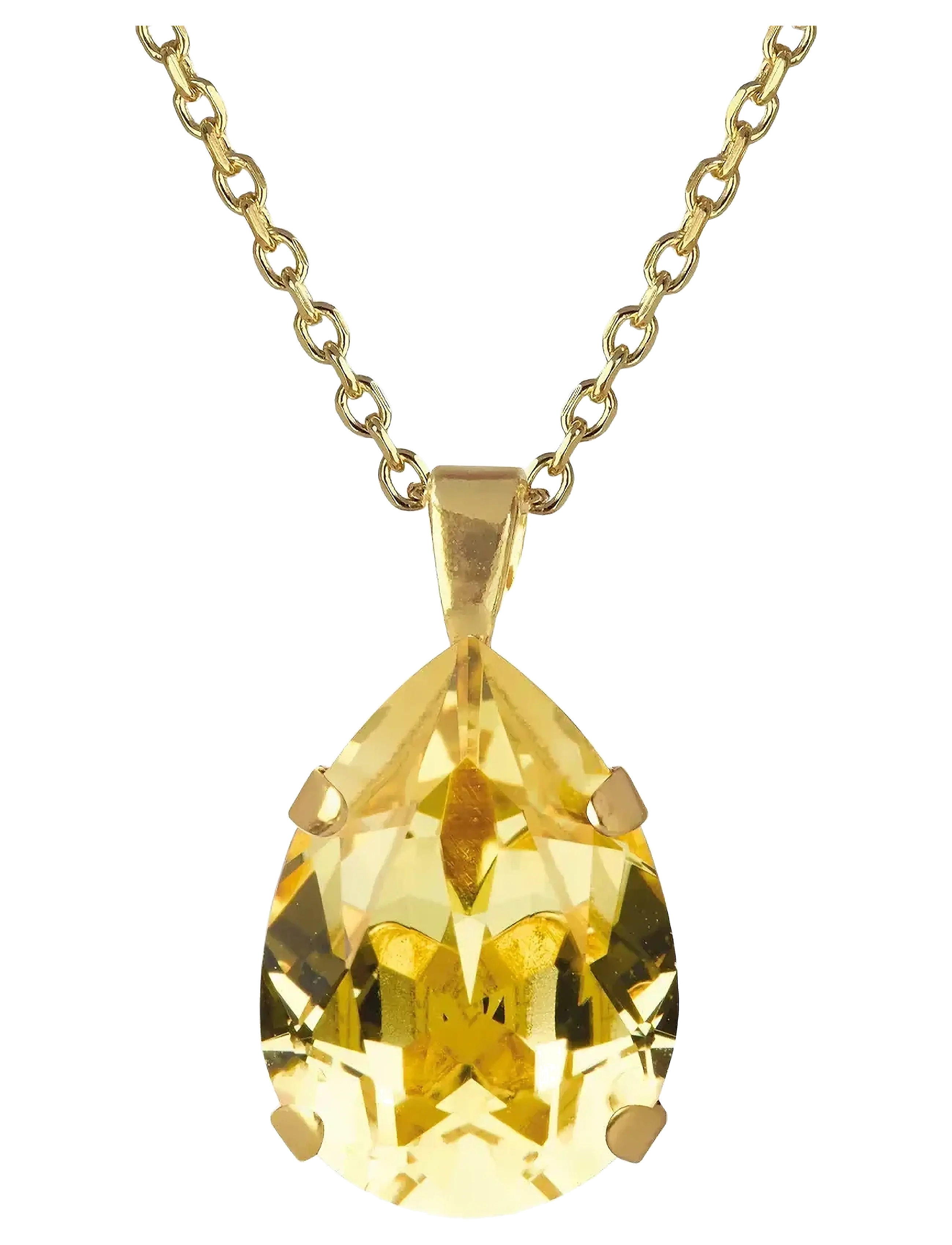 Caroline Svedbom MINI DROP NECKLACE GOLD - Festtøj - DARK JONQUIL / gold