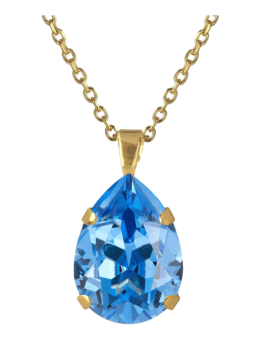 Caroline Svedbom - MINI DROP NECKLACE GOLD - grandinėlės ant kaklo - recreated iceblue - 1