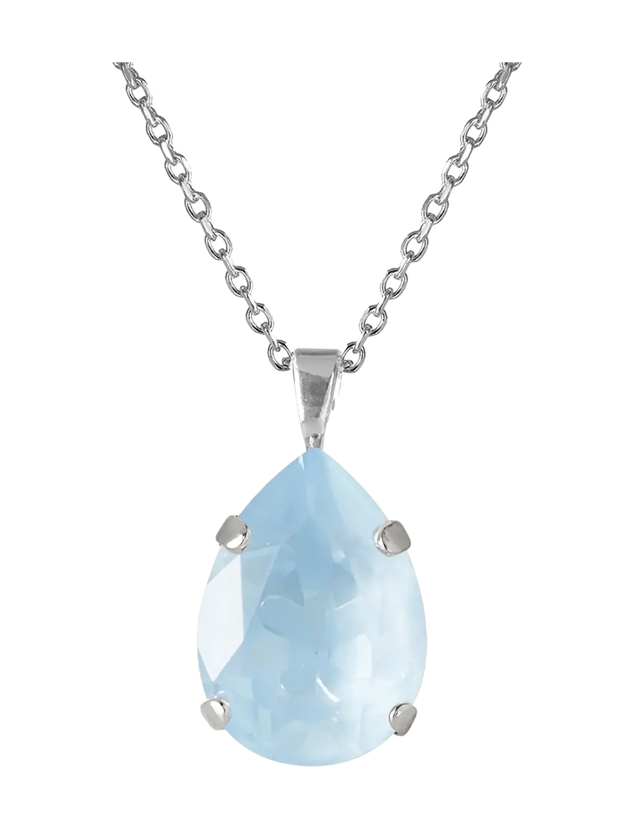 Caroline Svedbom Mini Drop Necklace Rhodium, One Size, Blue, Halskæder > Smukke Halskæder, Dame