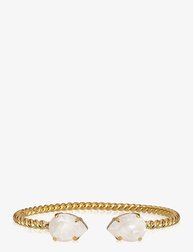 Caroline Svedbom - MINI DROP BRACELET GOLD - käevõrud - electric white - 0